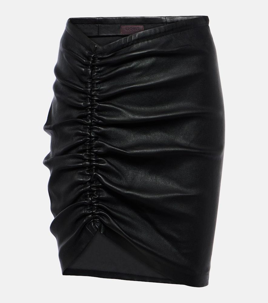 stouls mouna leather miniskirt