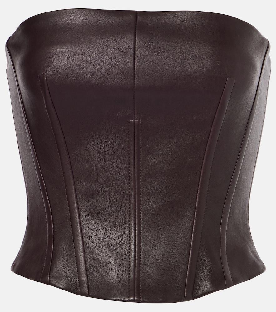 stouls rosalia strapless leather top