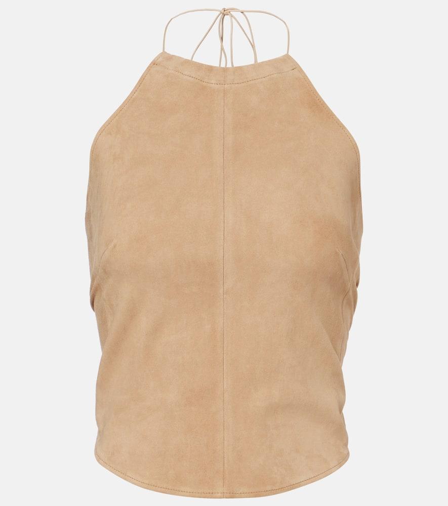stouls rosie halterneck suede top