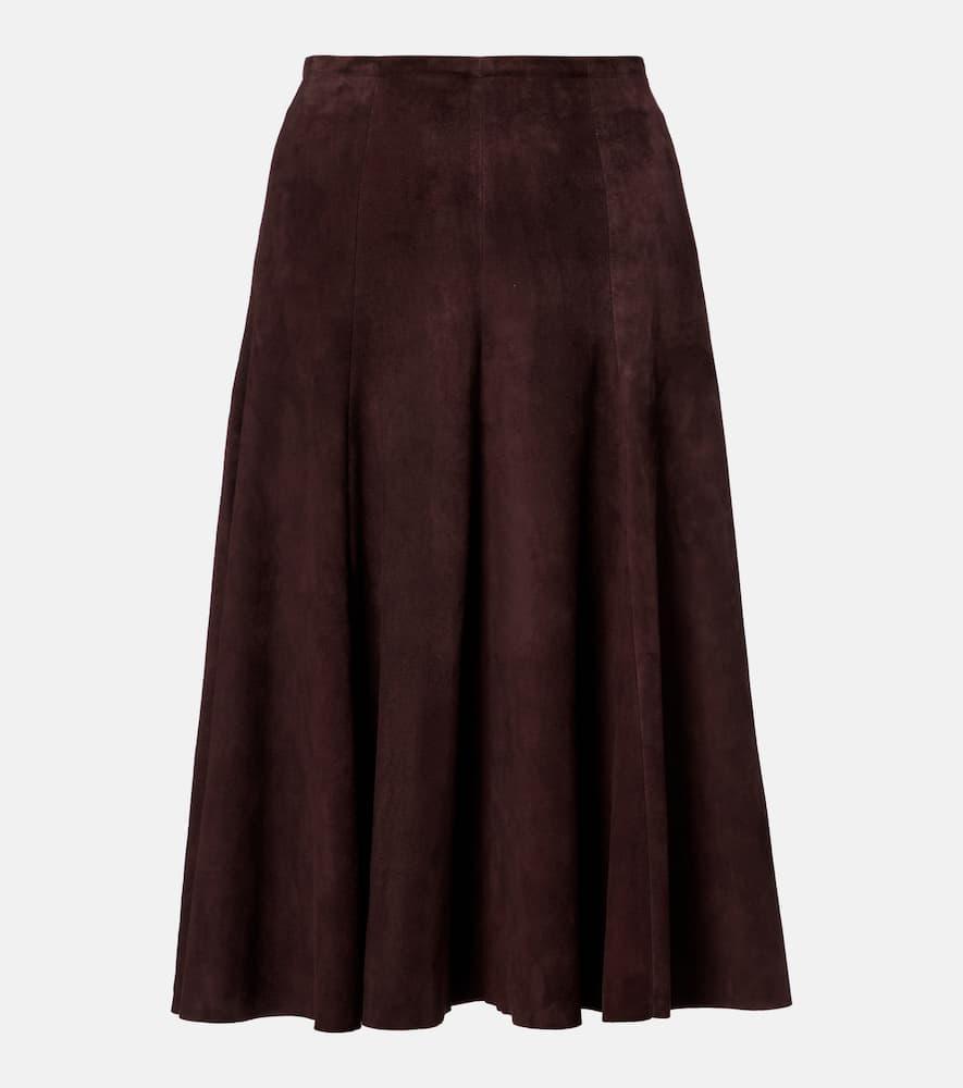 stouls suede midi skirt