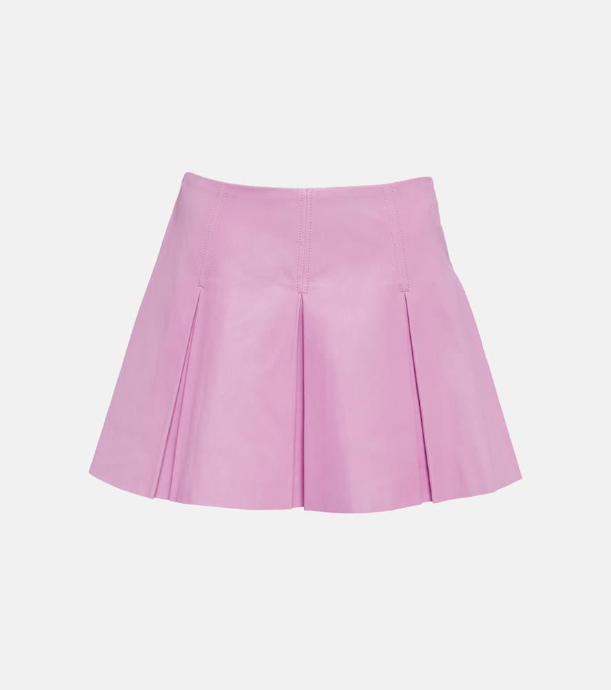 stouls surya pleated leather miniskirt