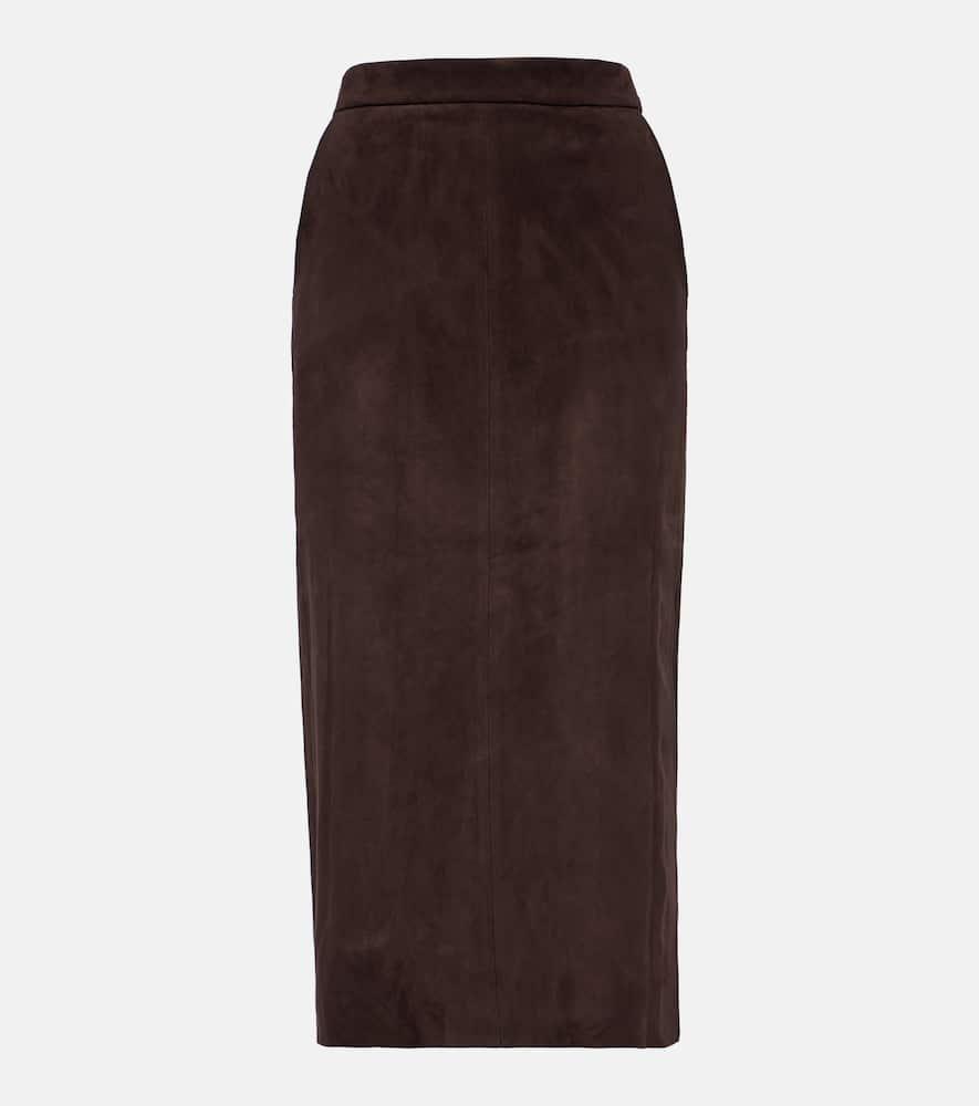 stouls taylor suede midi skirt