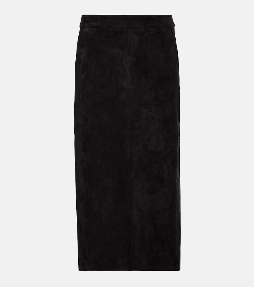 stouls taylor suede midi skirt