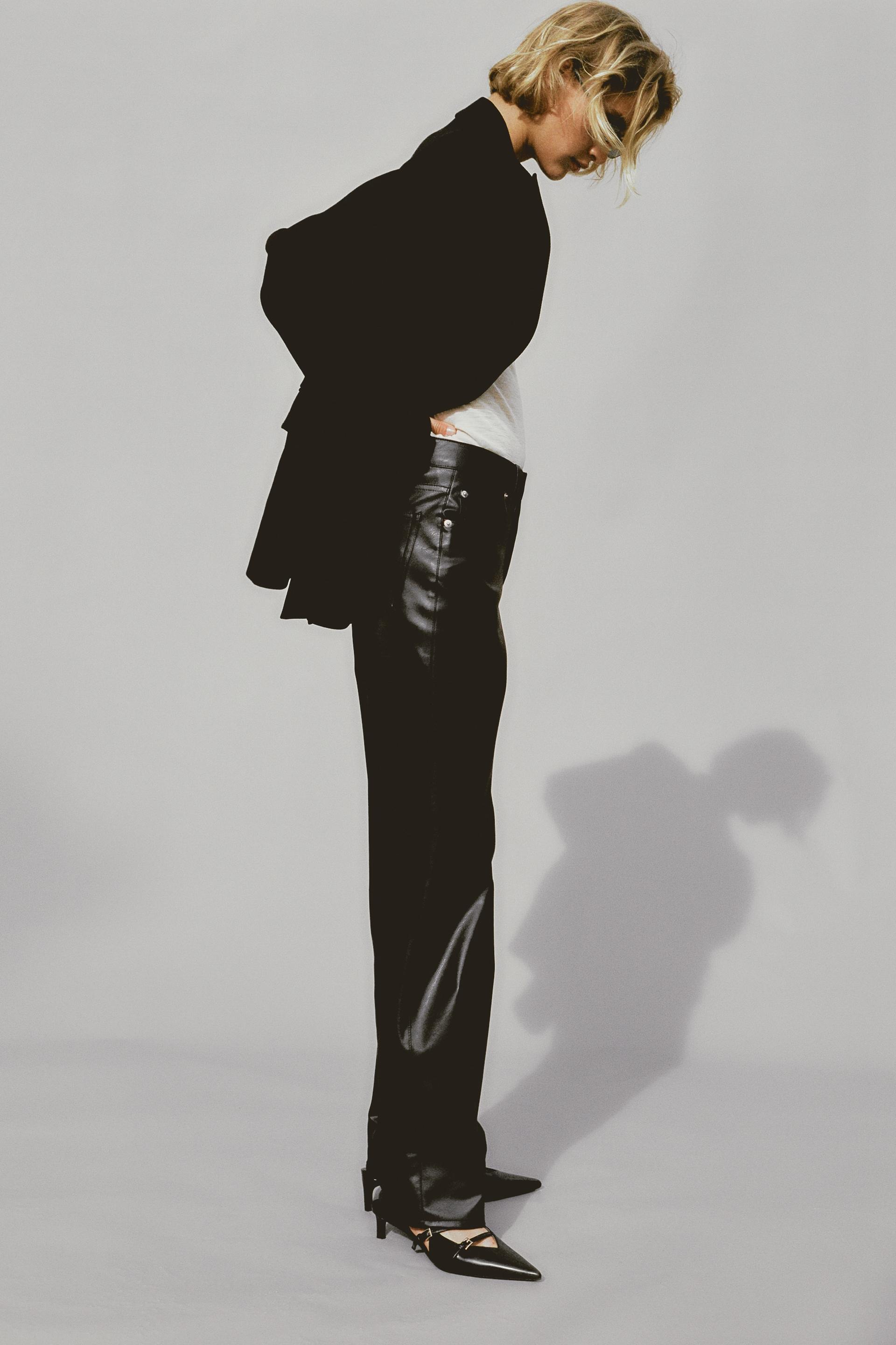 straight coated pants