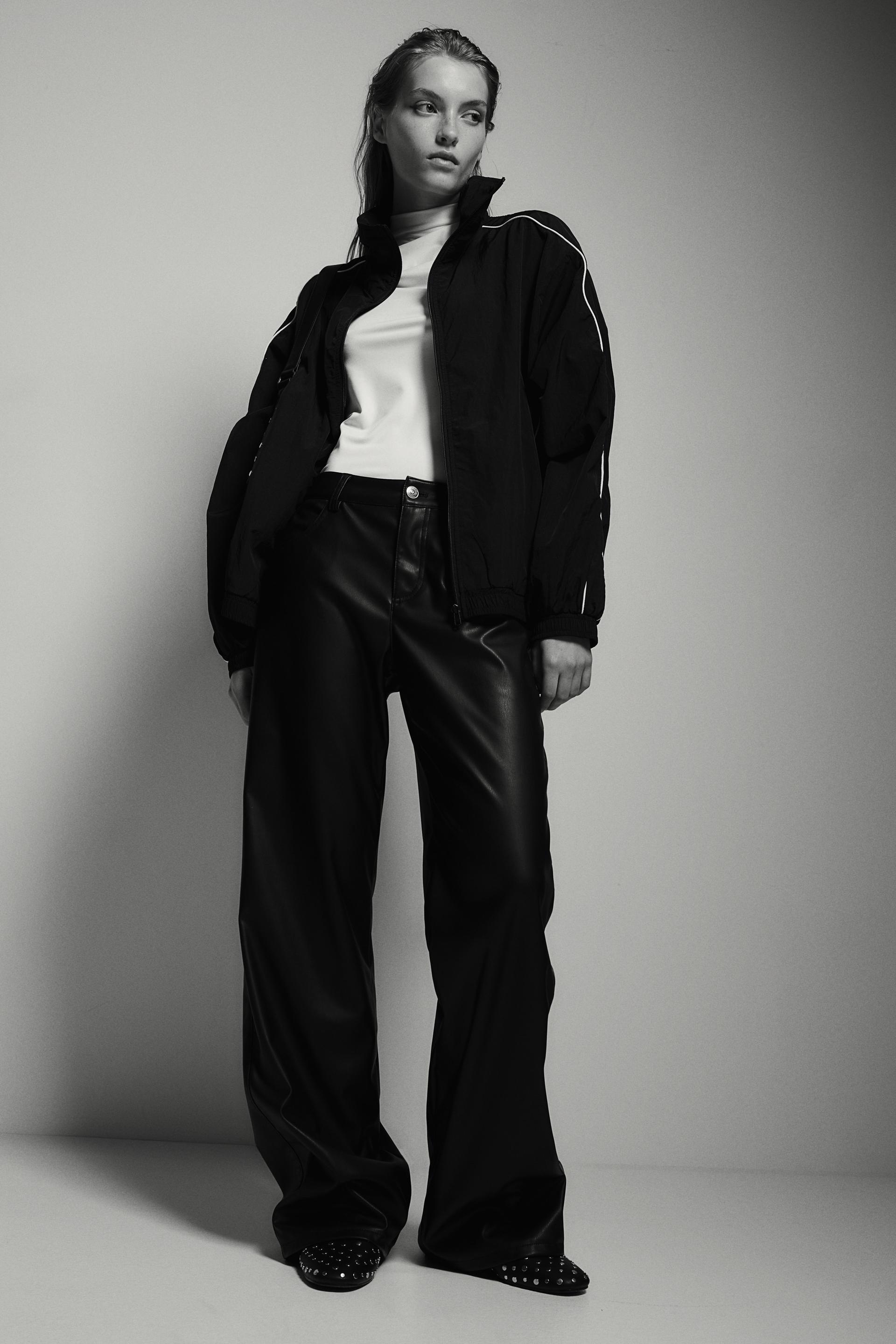 straight coated pants