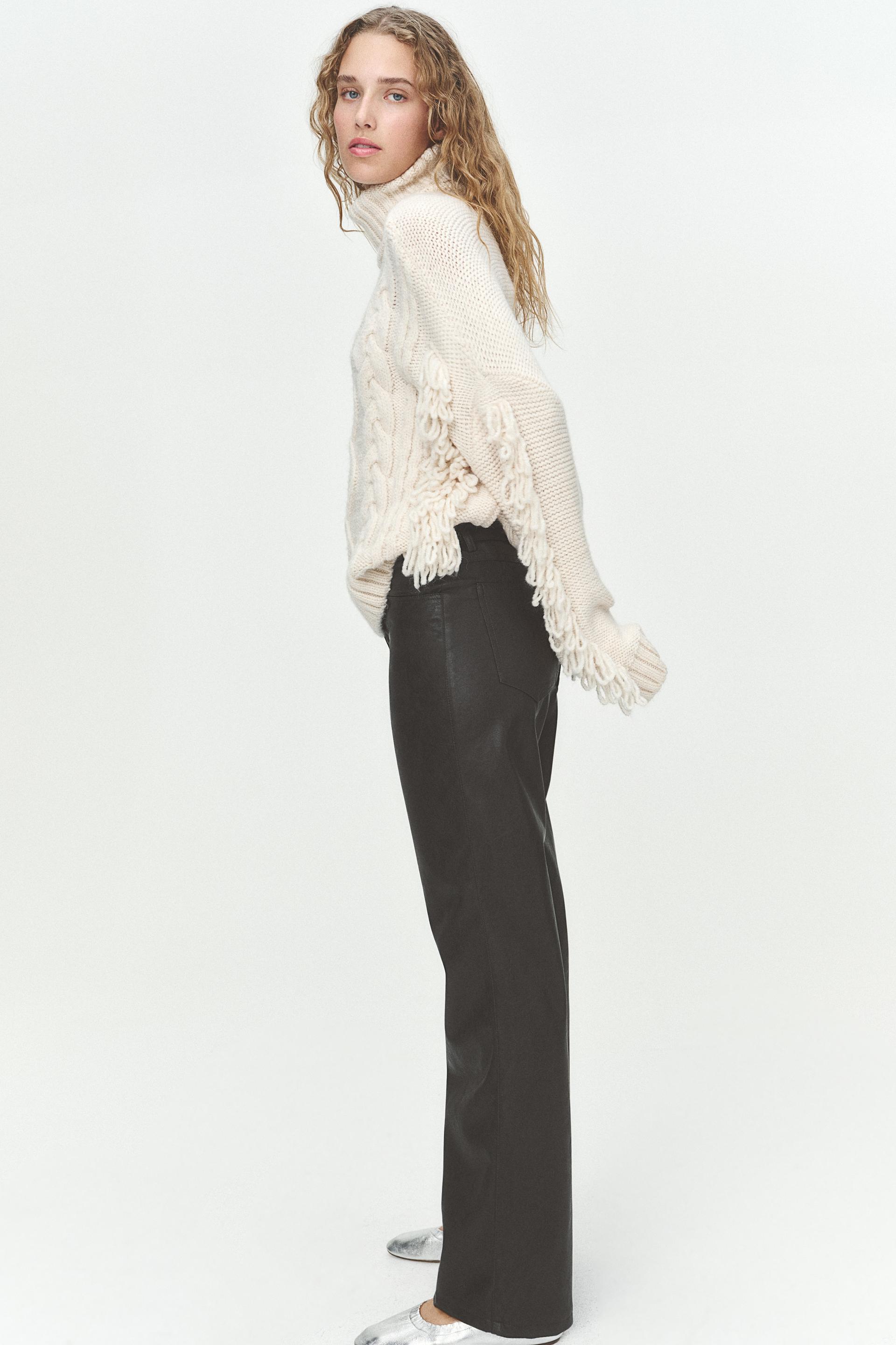 straight coated pants