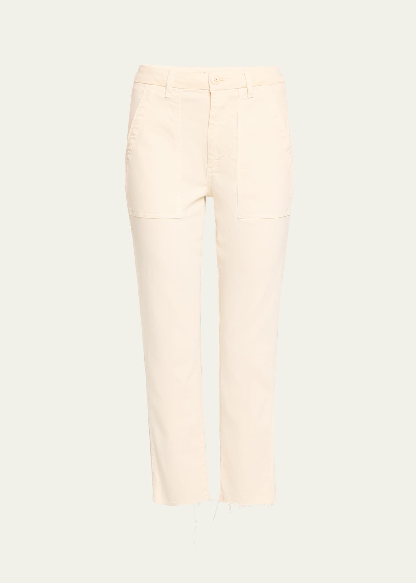 straight cropped army trousers