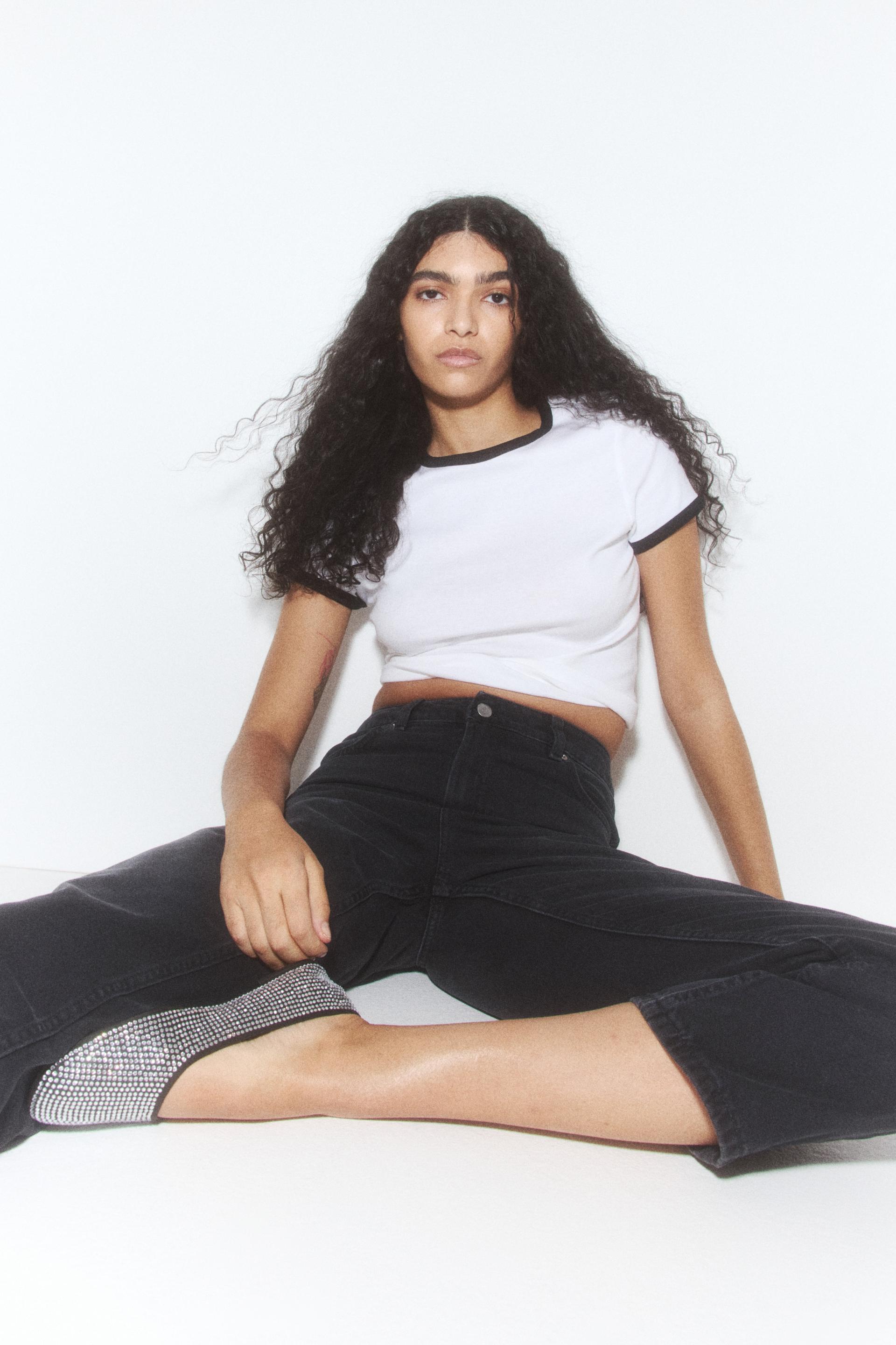 straight high ankle jeans