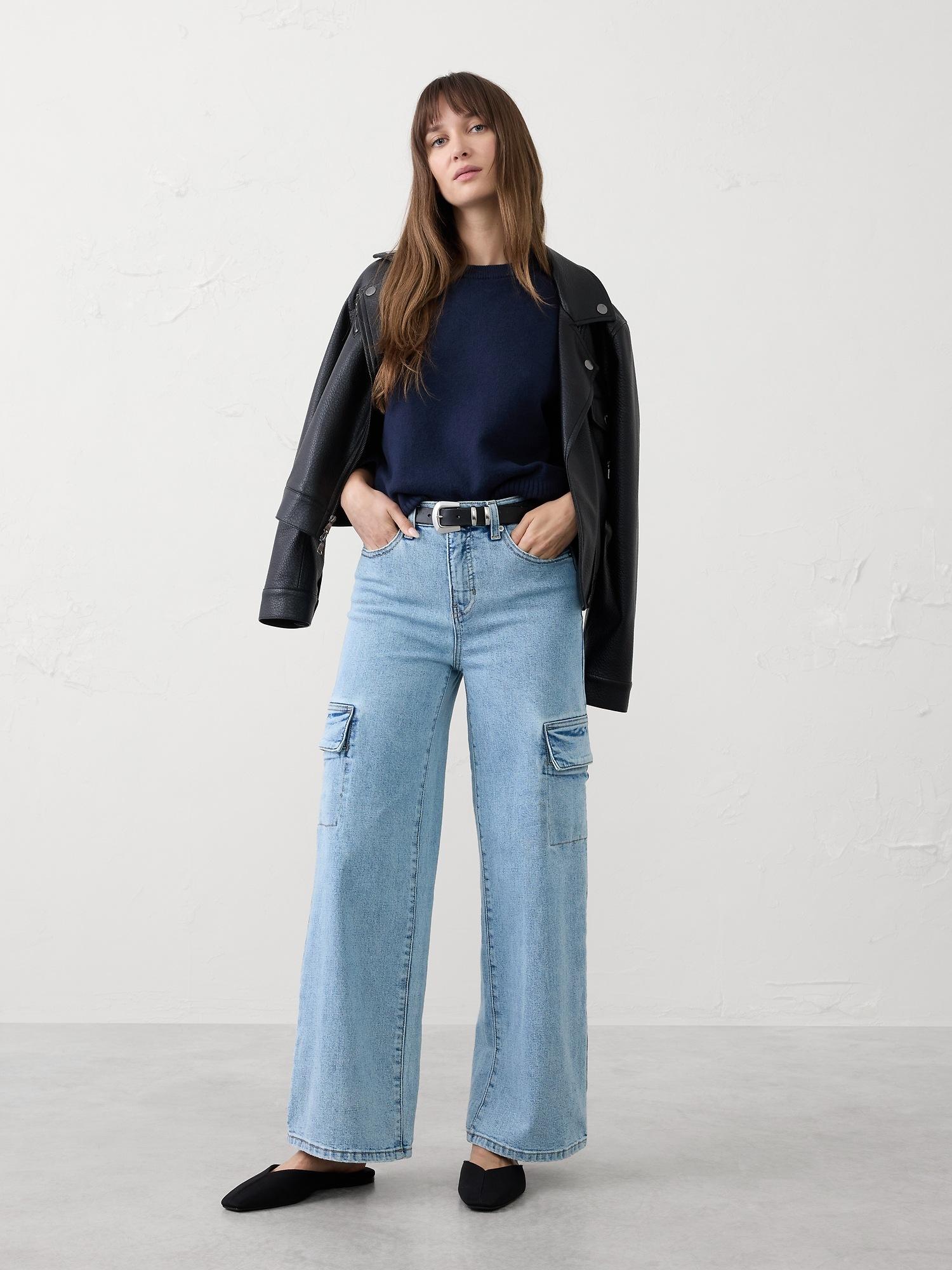 straight high-rise cargo jean