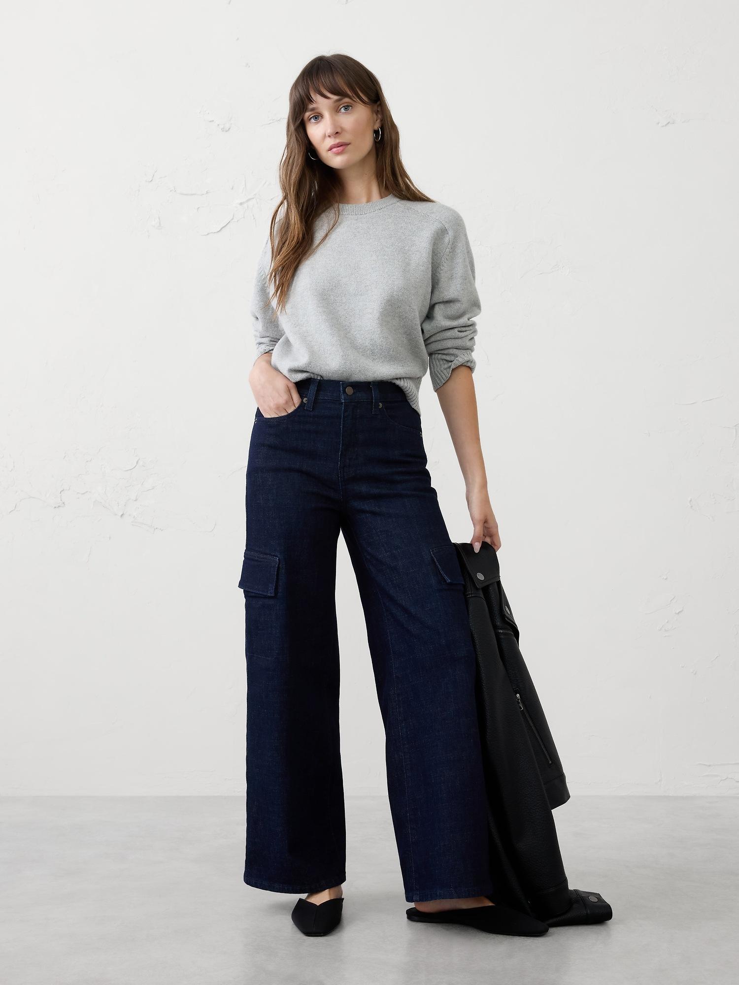 straight high-rise cargo jean