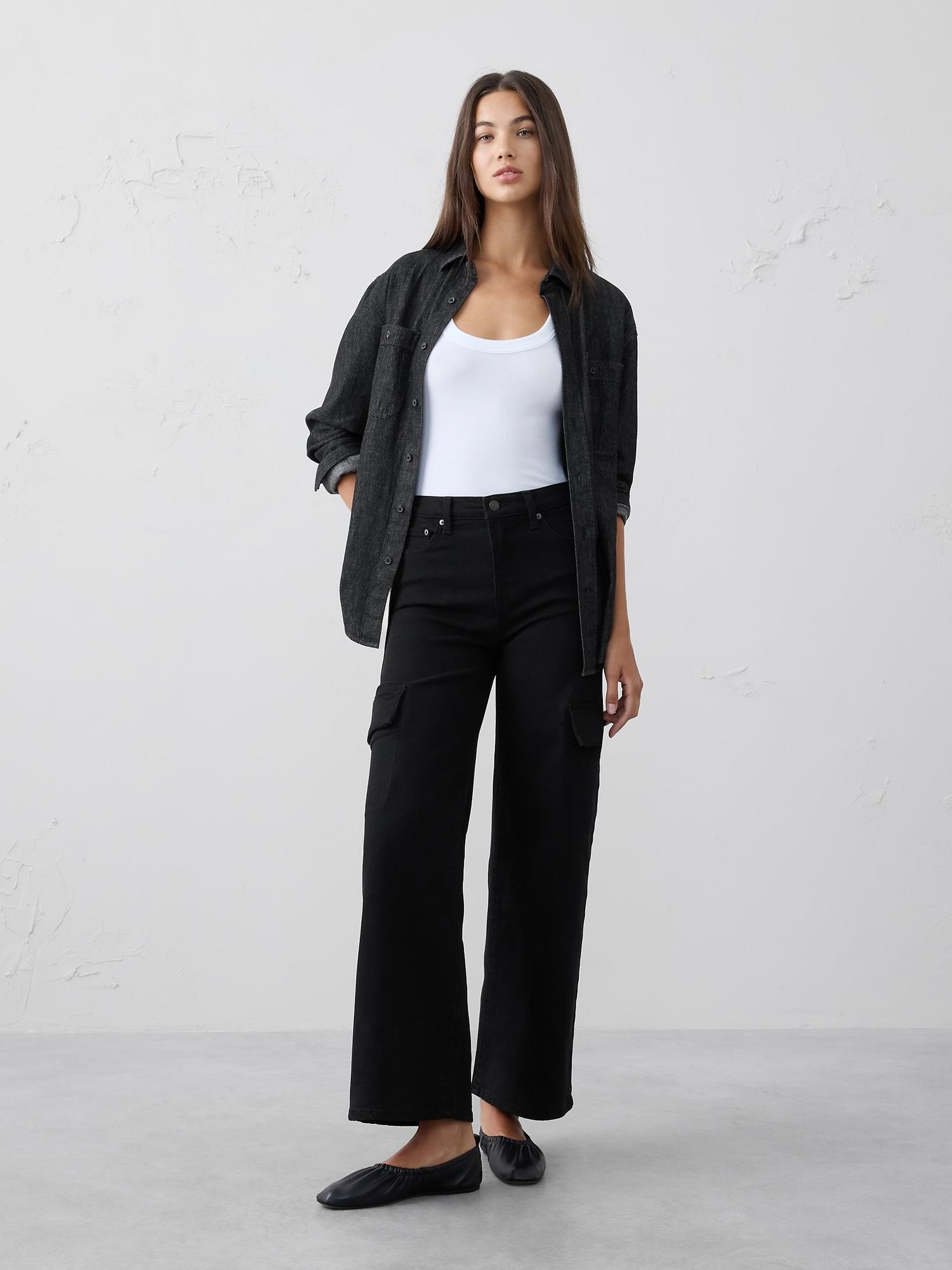 straight high-rise cargo jean