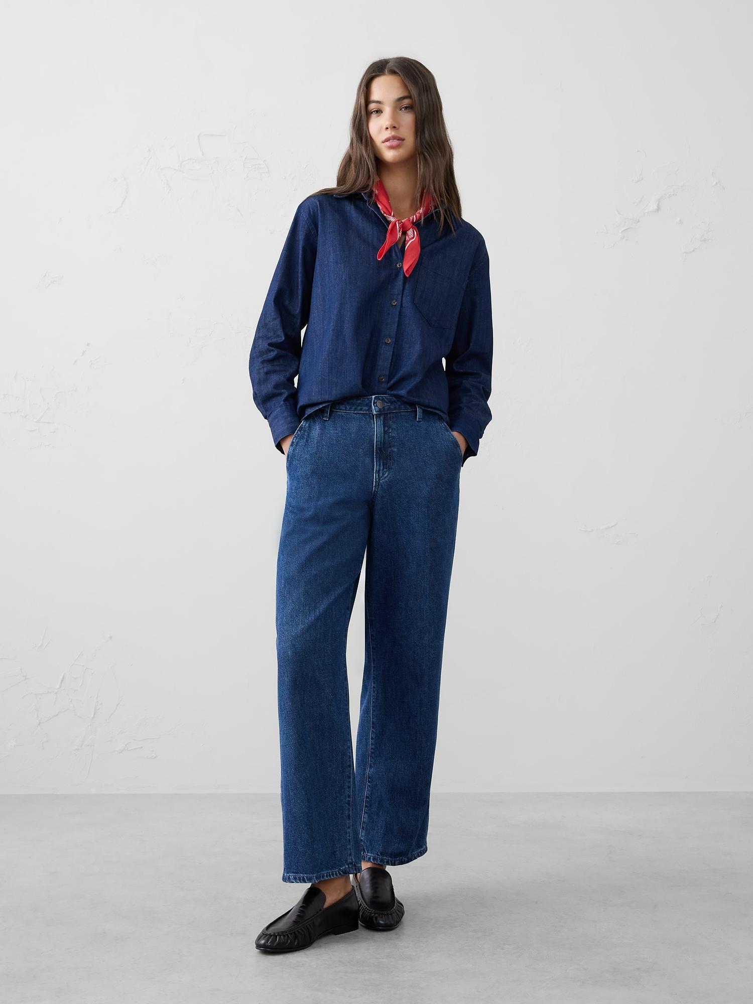 straight high-rise luxe trouser jean