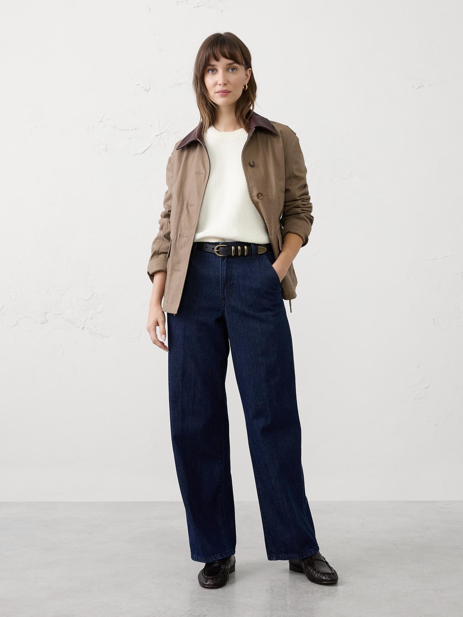 straight high-rise luxe trouser jean