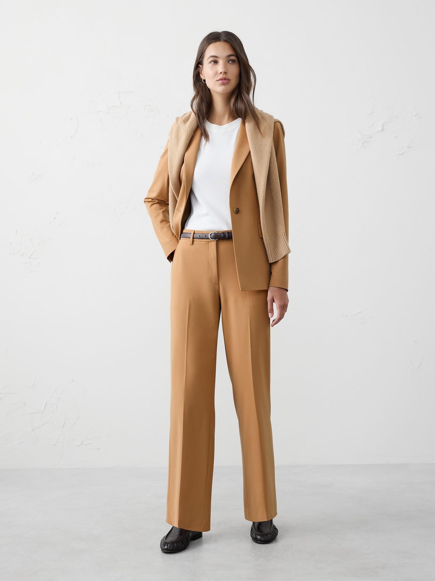 straight high-rise sculpted easy trouser