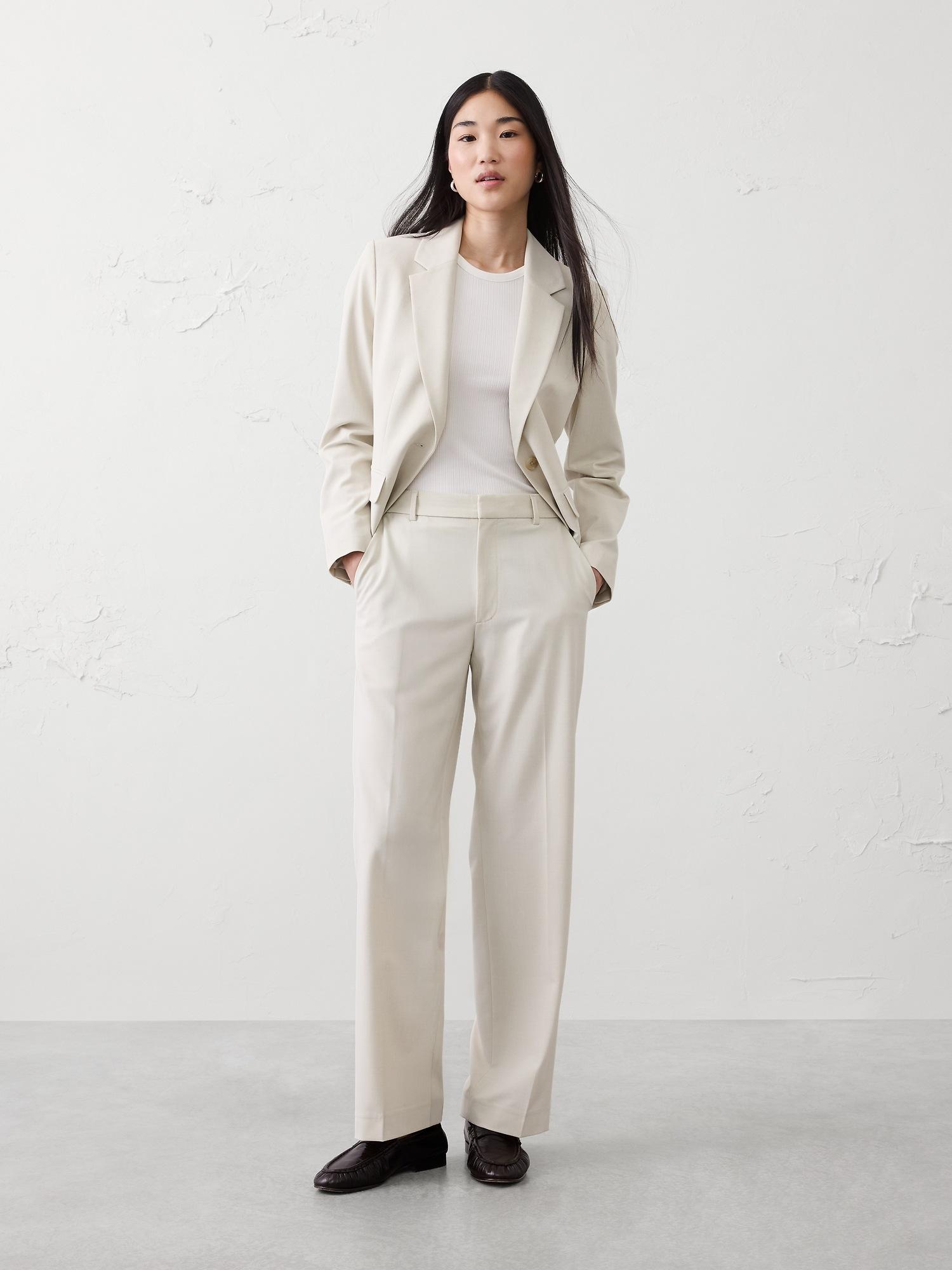 straight high-rise sculpted trouser