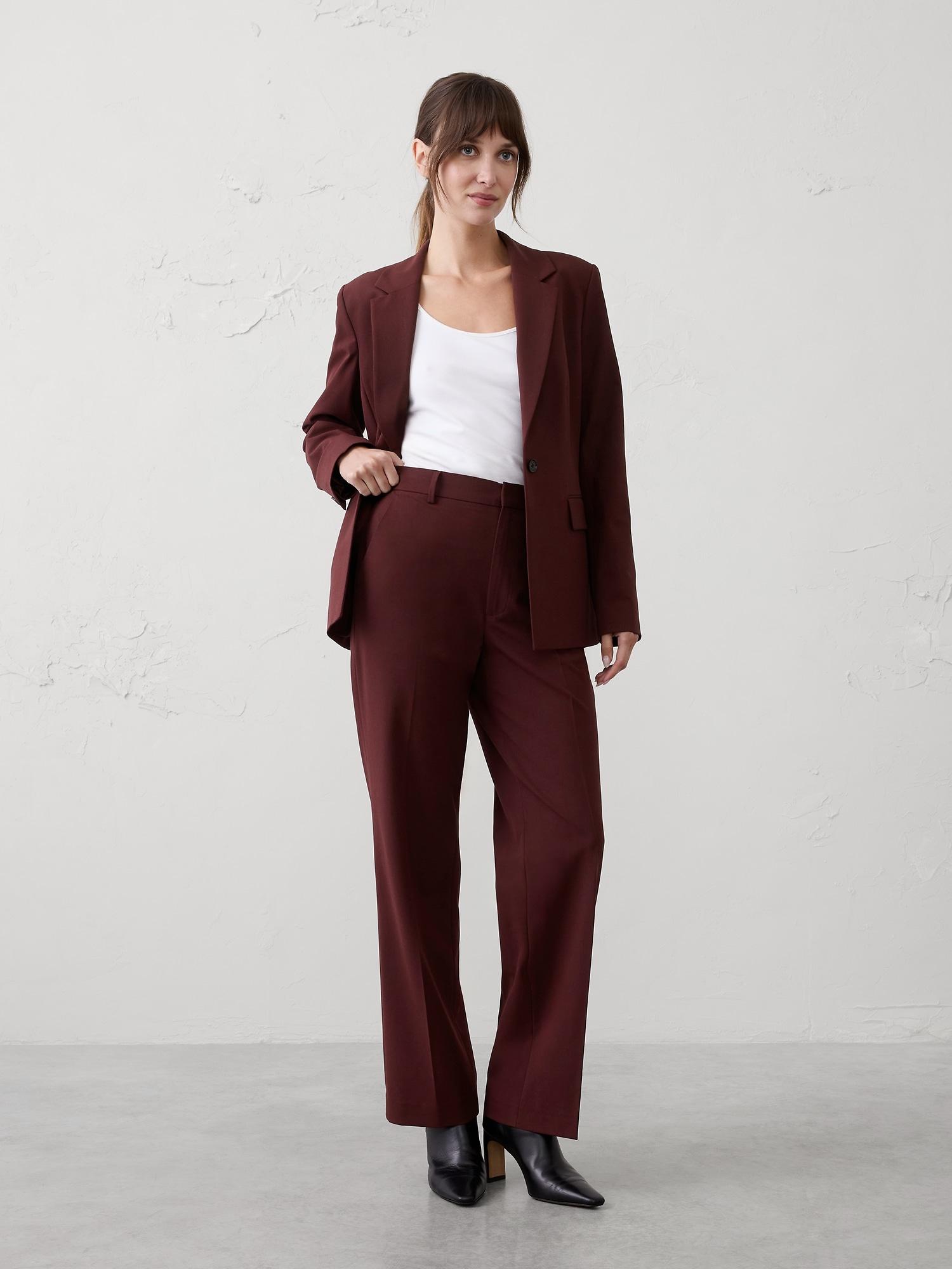 straight high-rise sculpted trouser