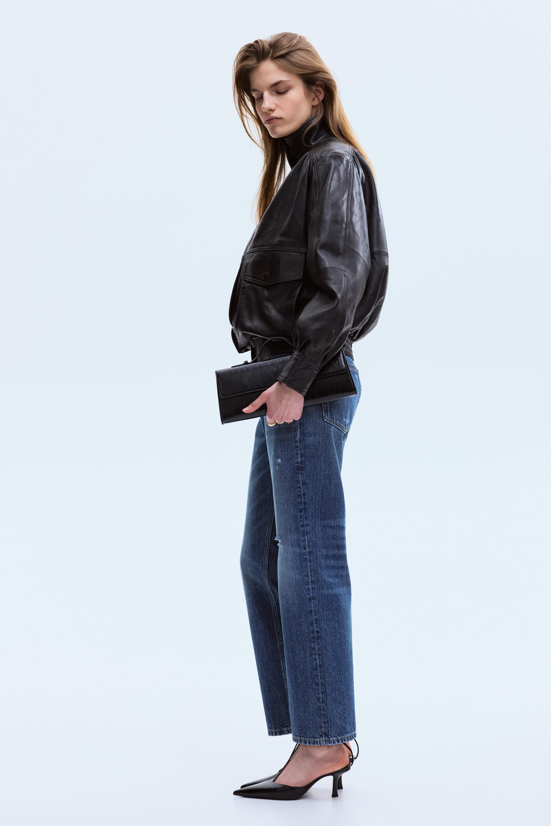 straight high waist ankle jeans