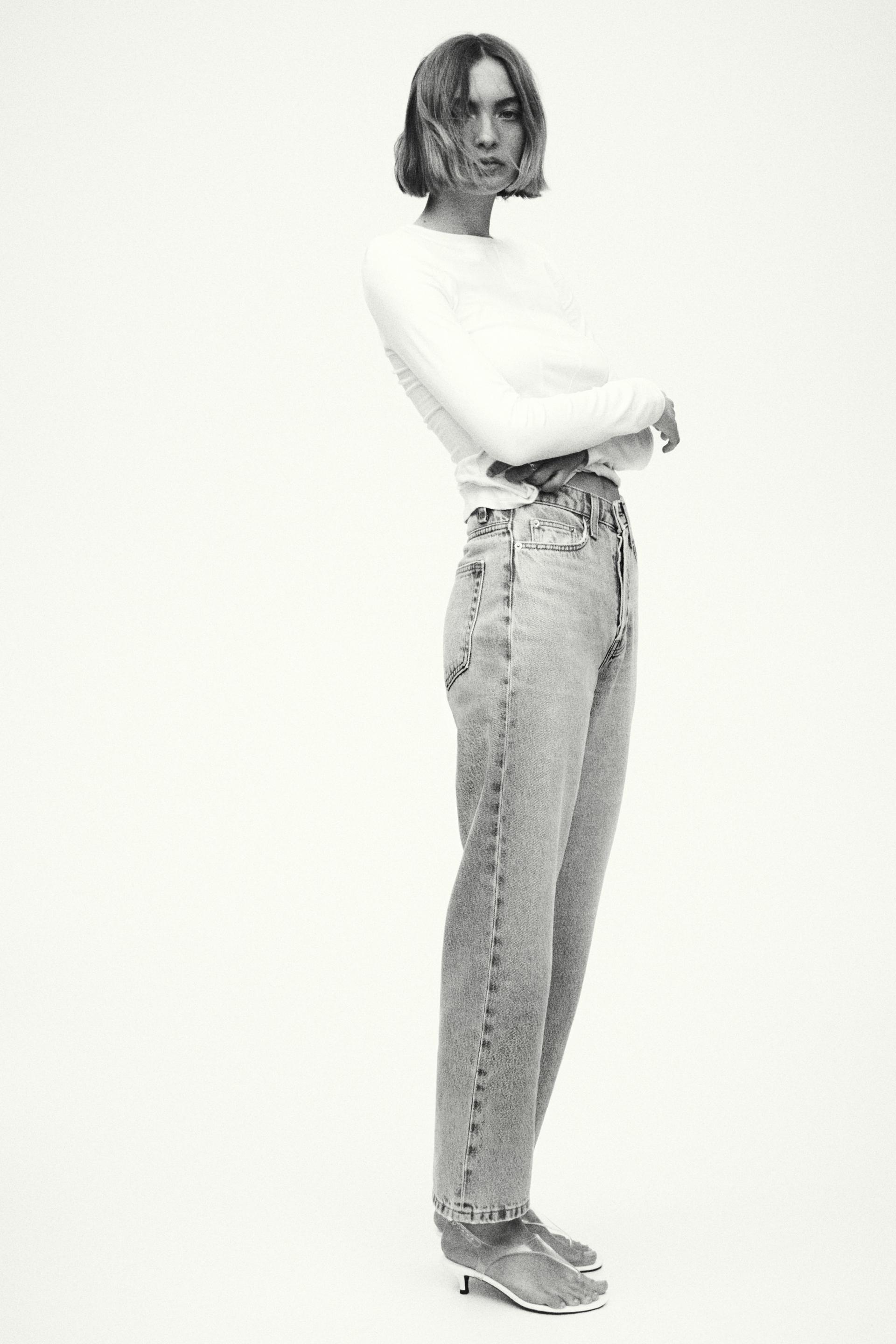 straight high waist ankle jeans