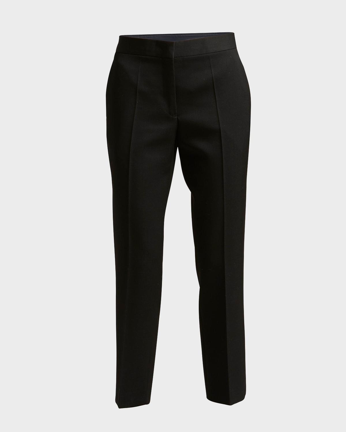 straight-leg ankle grain de poudre trousers