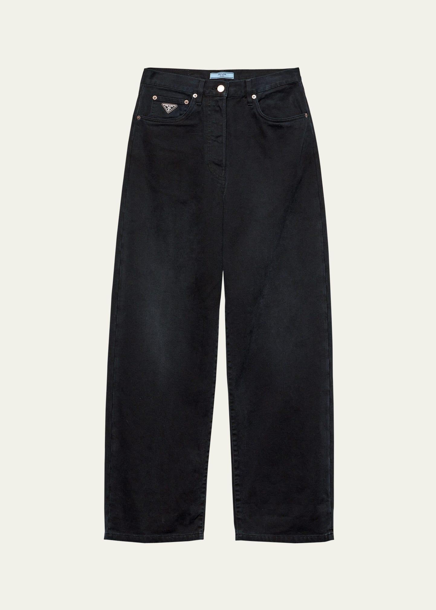 straight leg denim pants