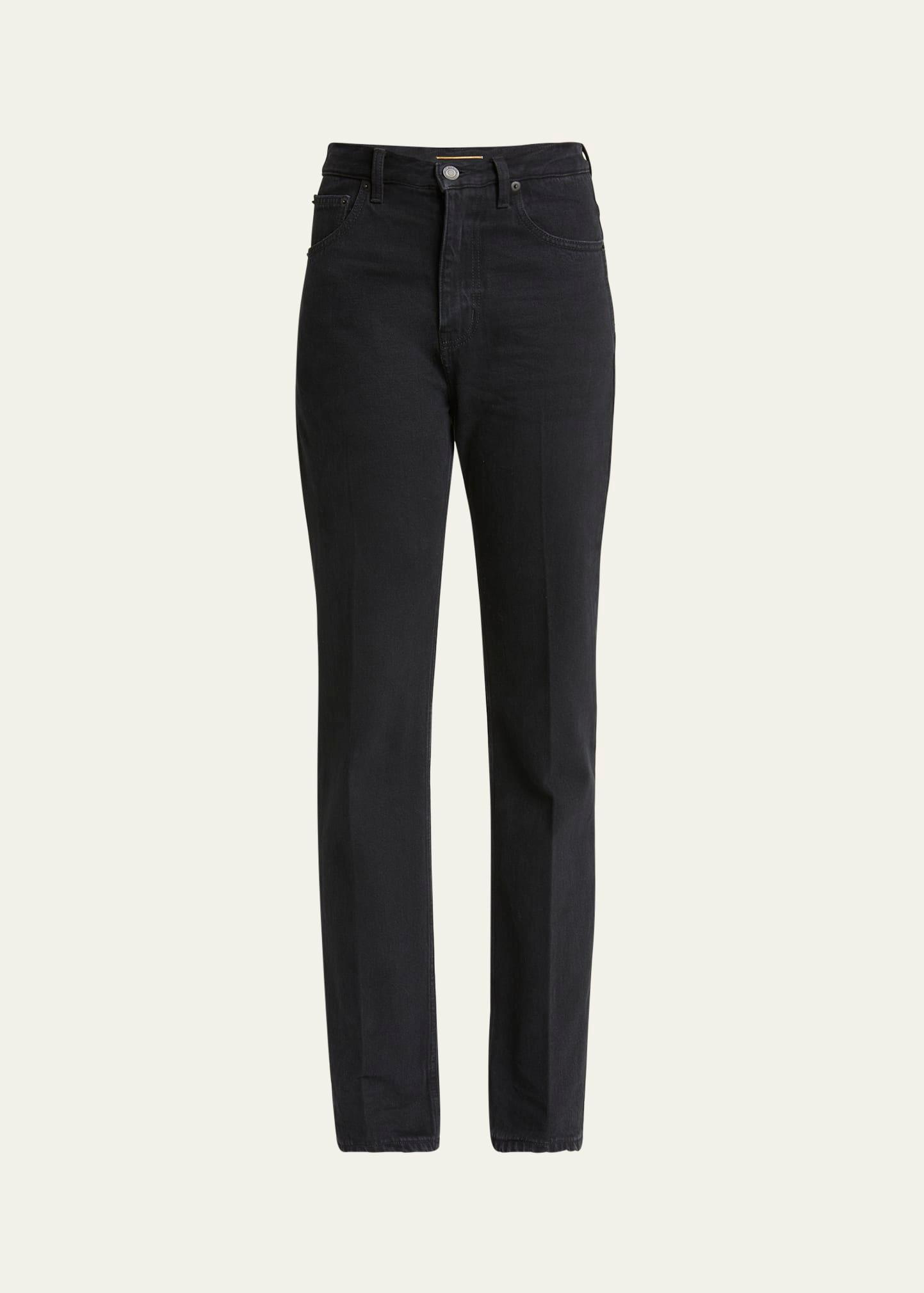 straight leg denim pants