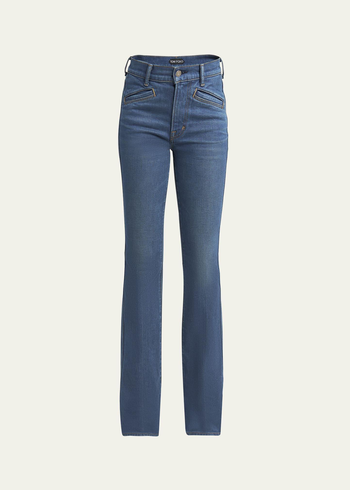 straight leg denim pants