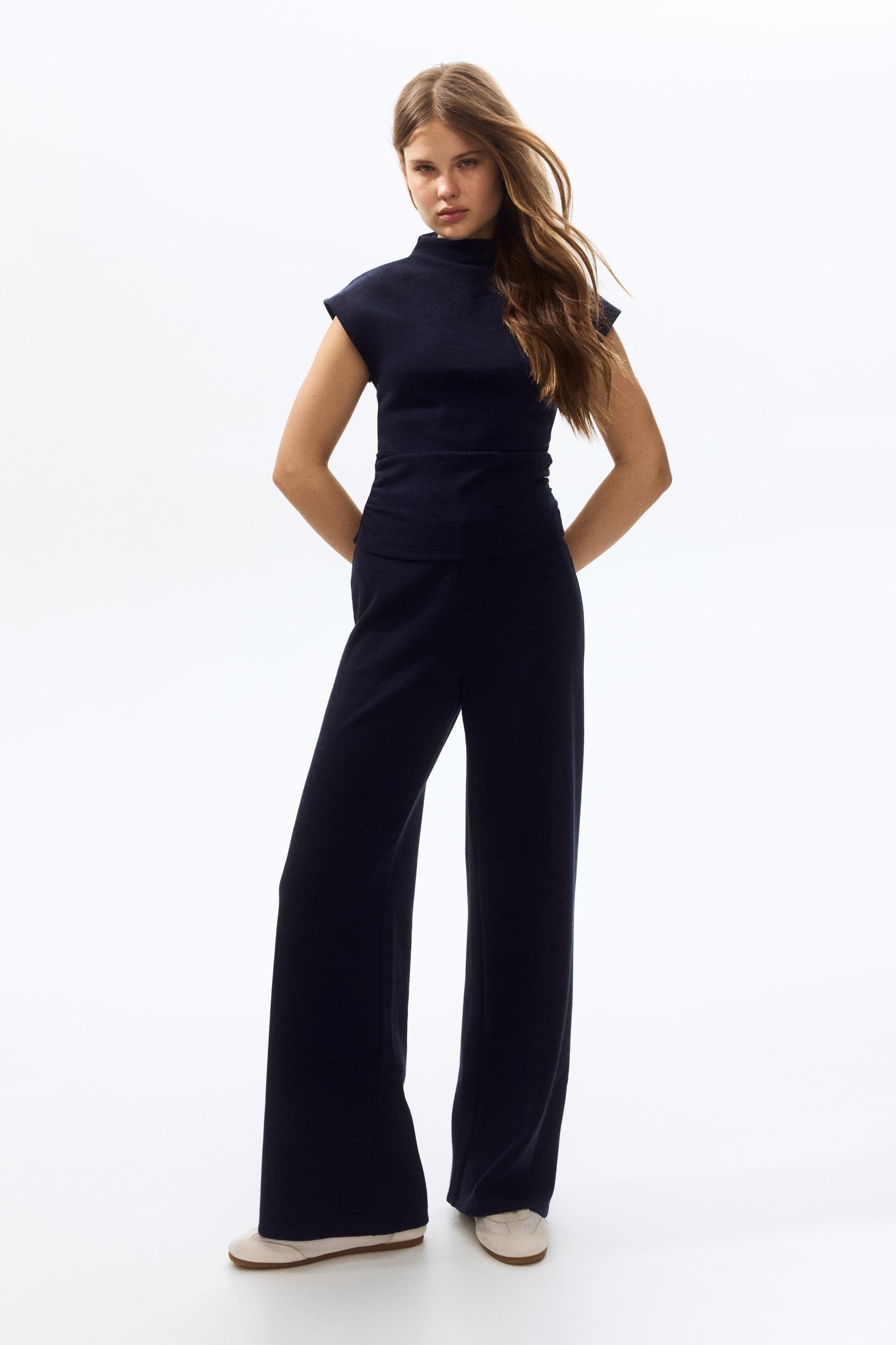 straight-leg jersey pants