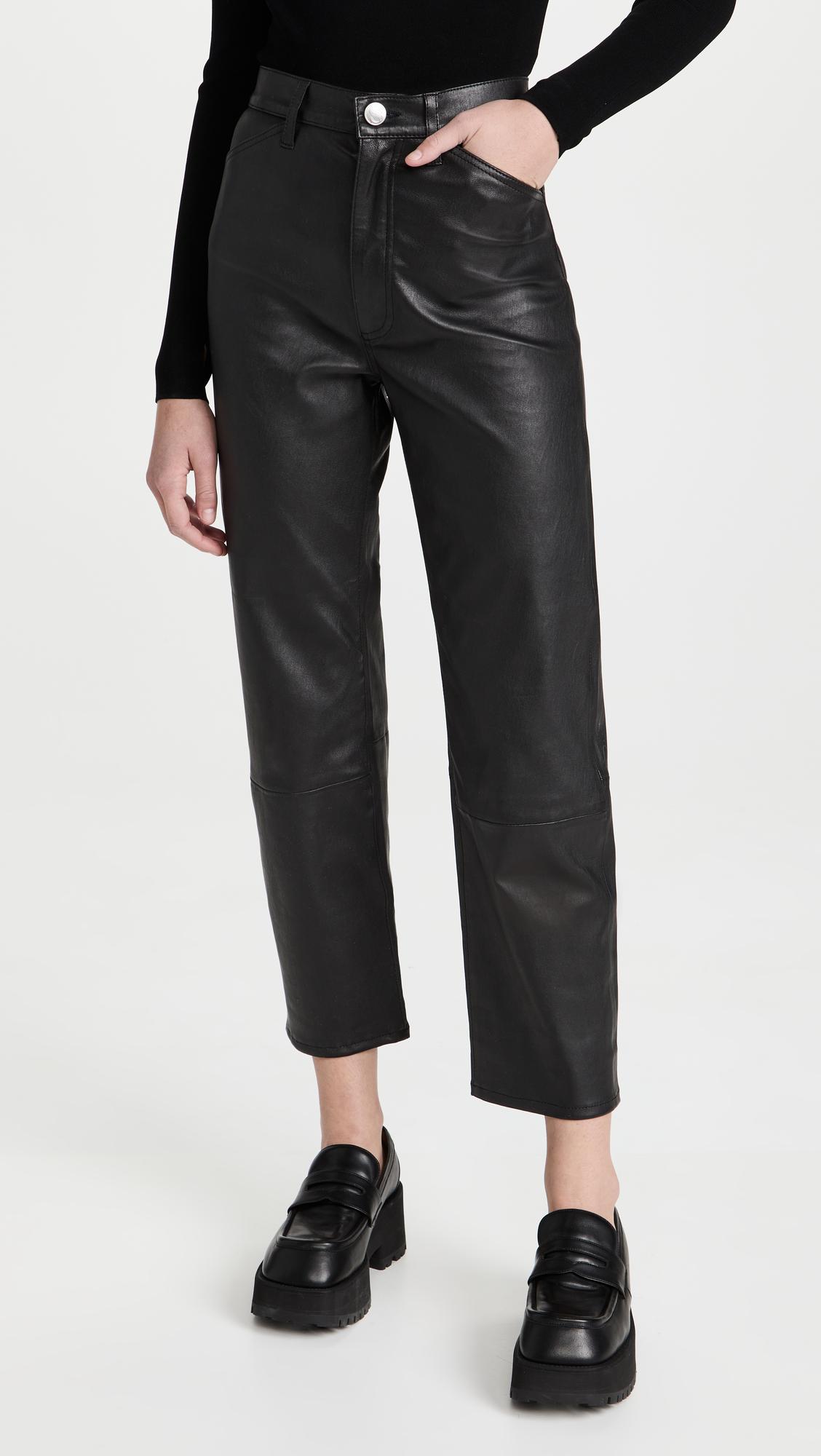 straight leg leather pants