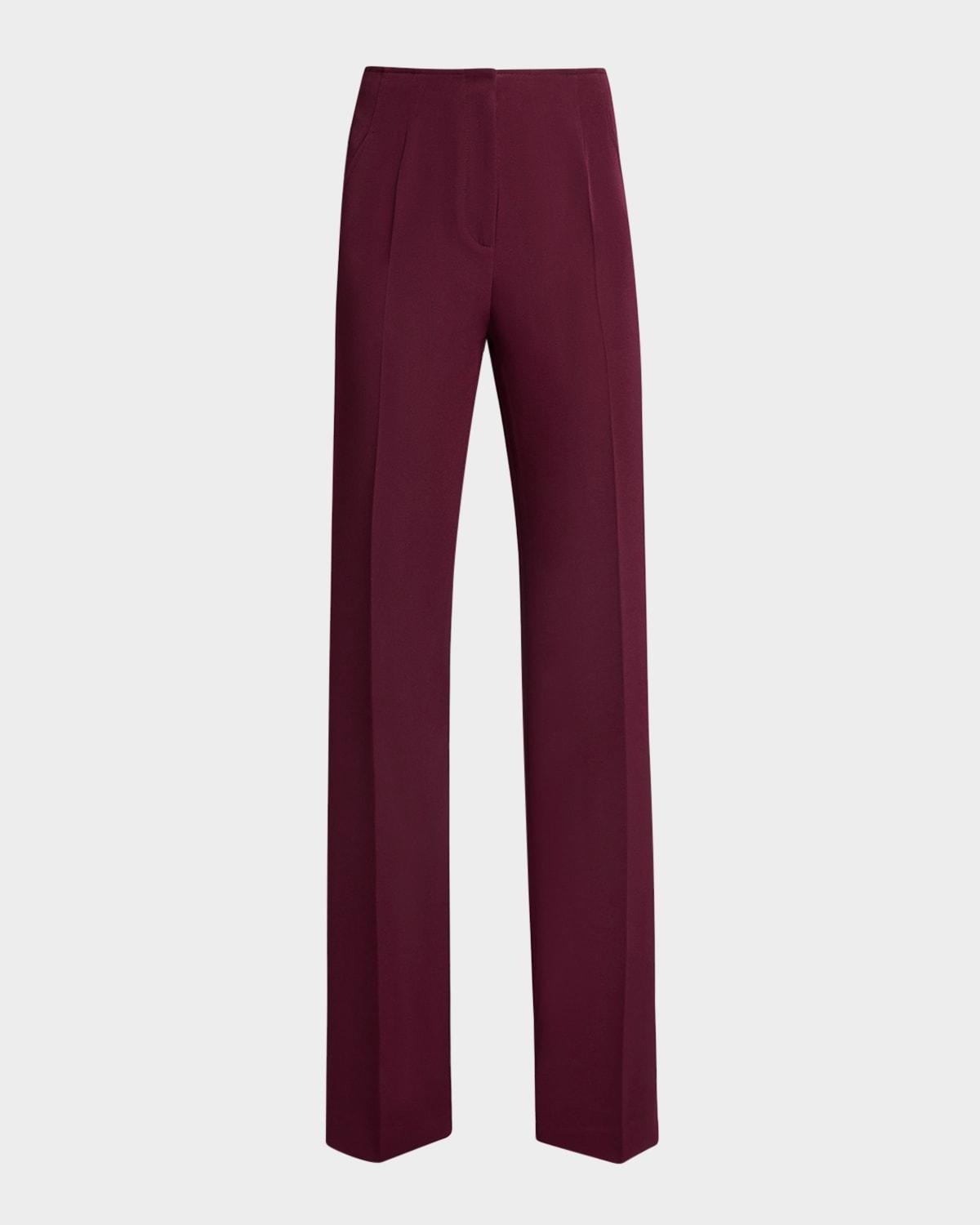 straight-leg pants with slanted pockets