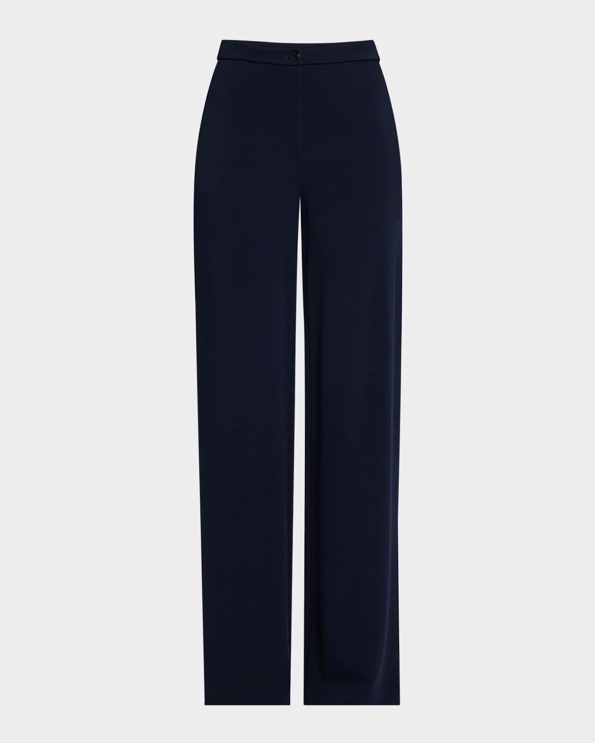 straight-leg pique trousers