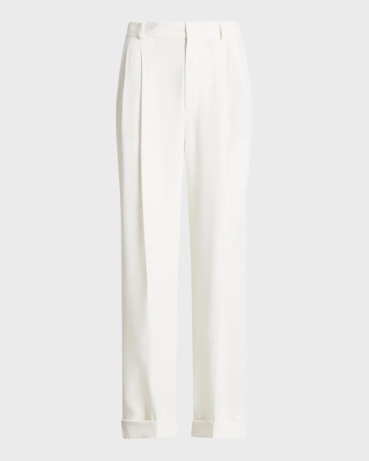straight-leg pleated pants