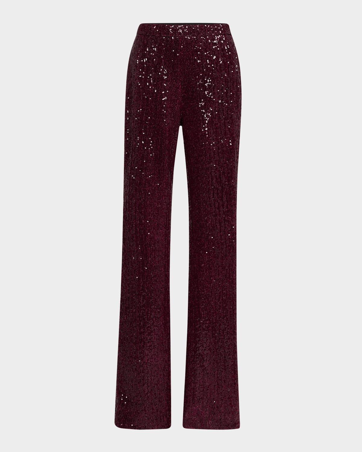 straight-leg sequin pants
