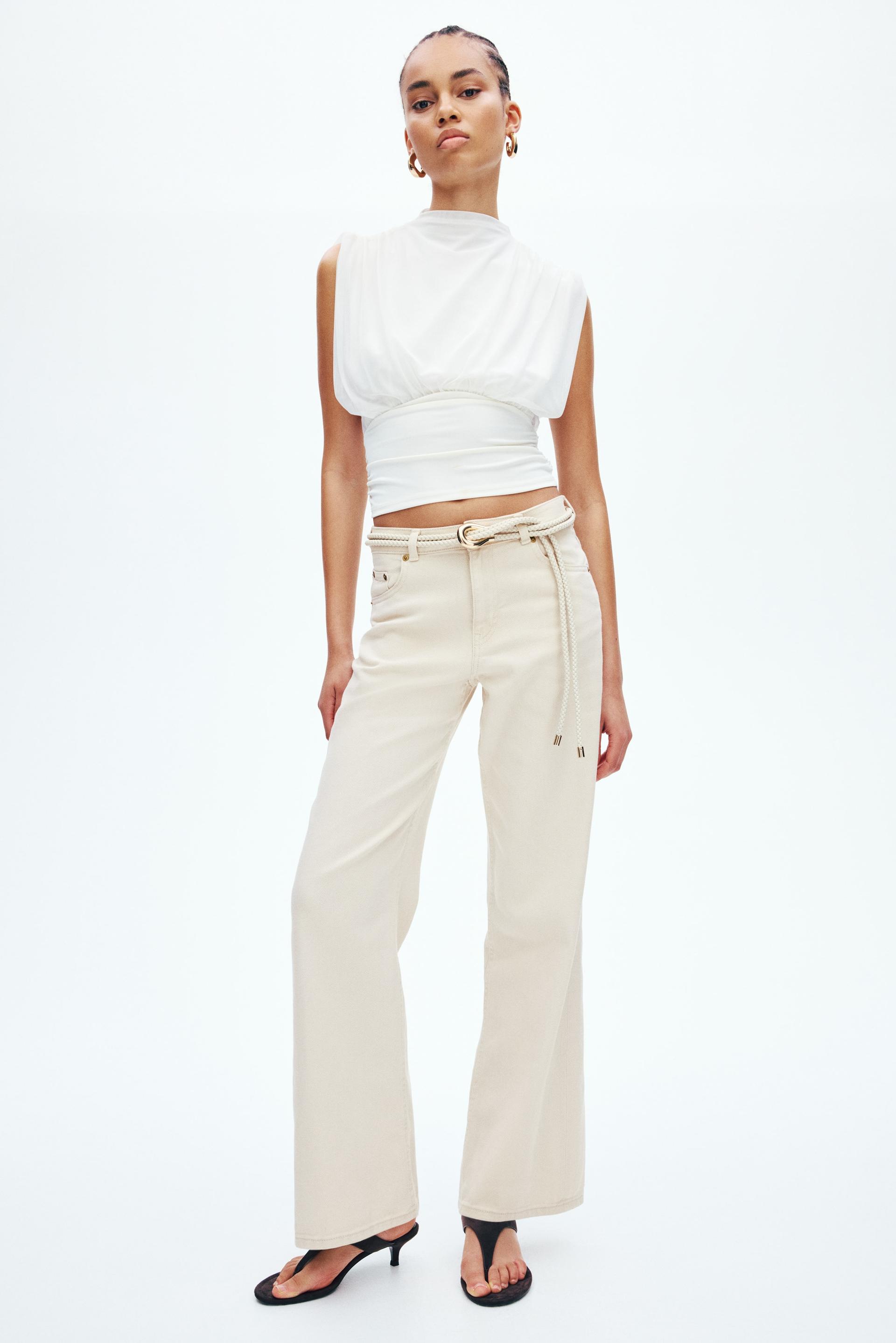 straight-leg twill pants