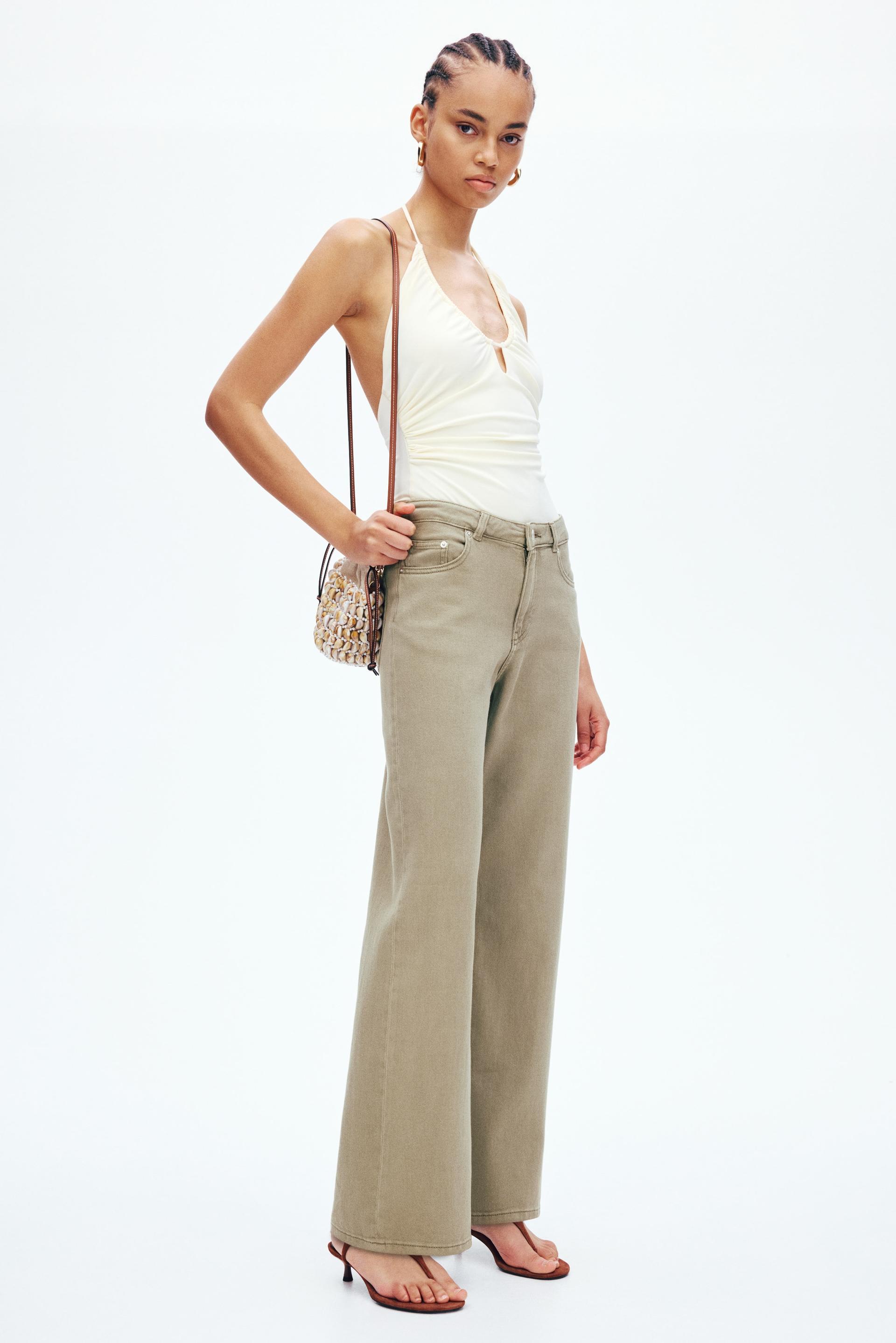 straight-leg twill pants