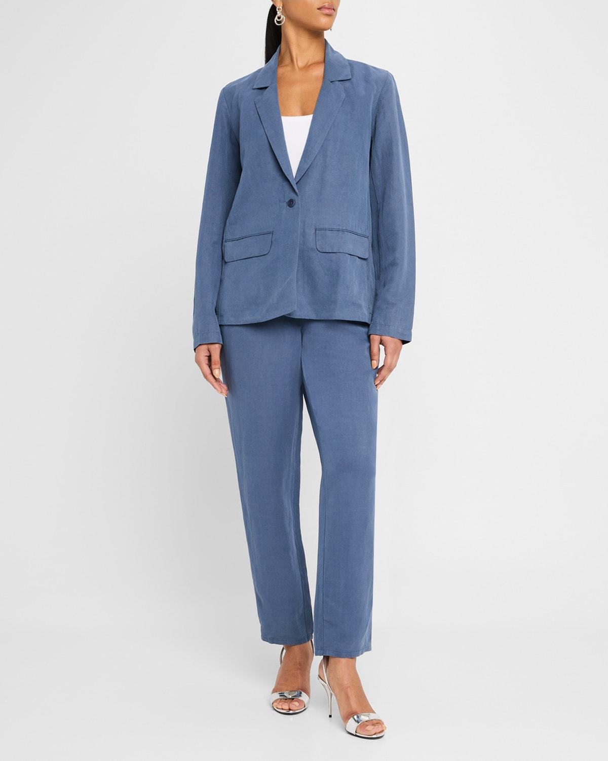 straight-leg twill pants