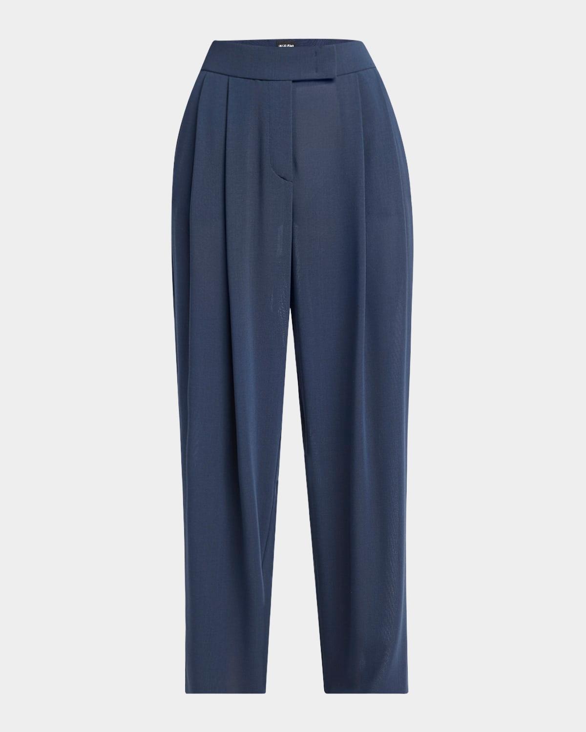 straight-leg virgin wool trousers