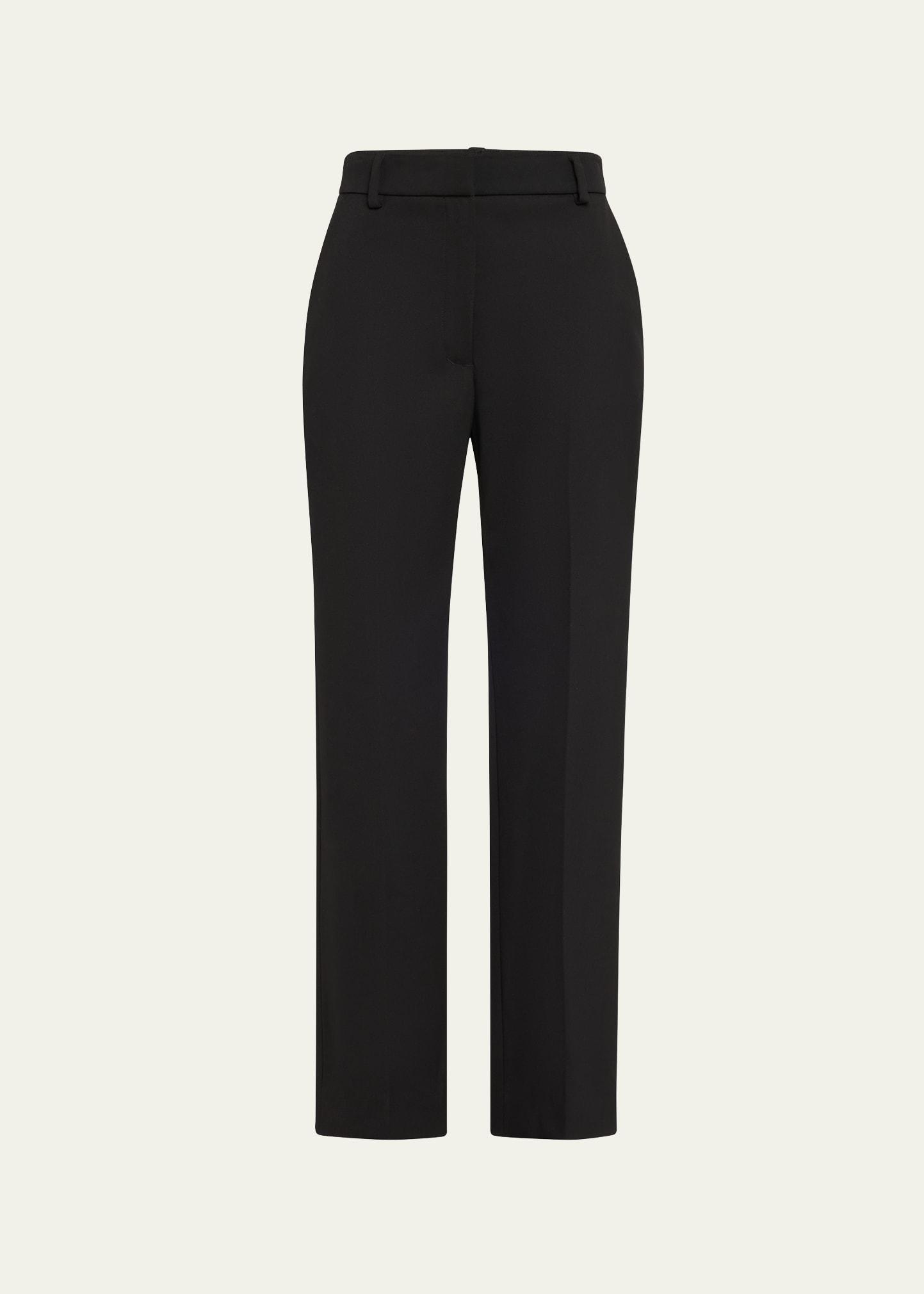 straight leg wool gabardine pants