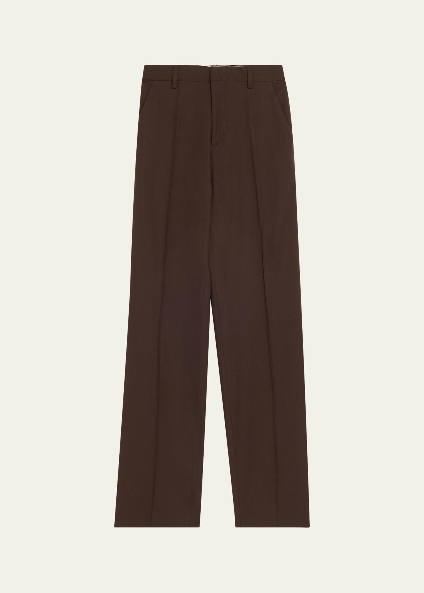 straight leg wool pants