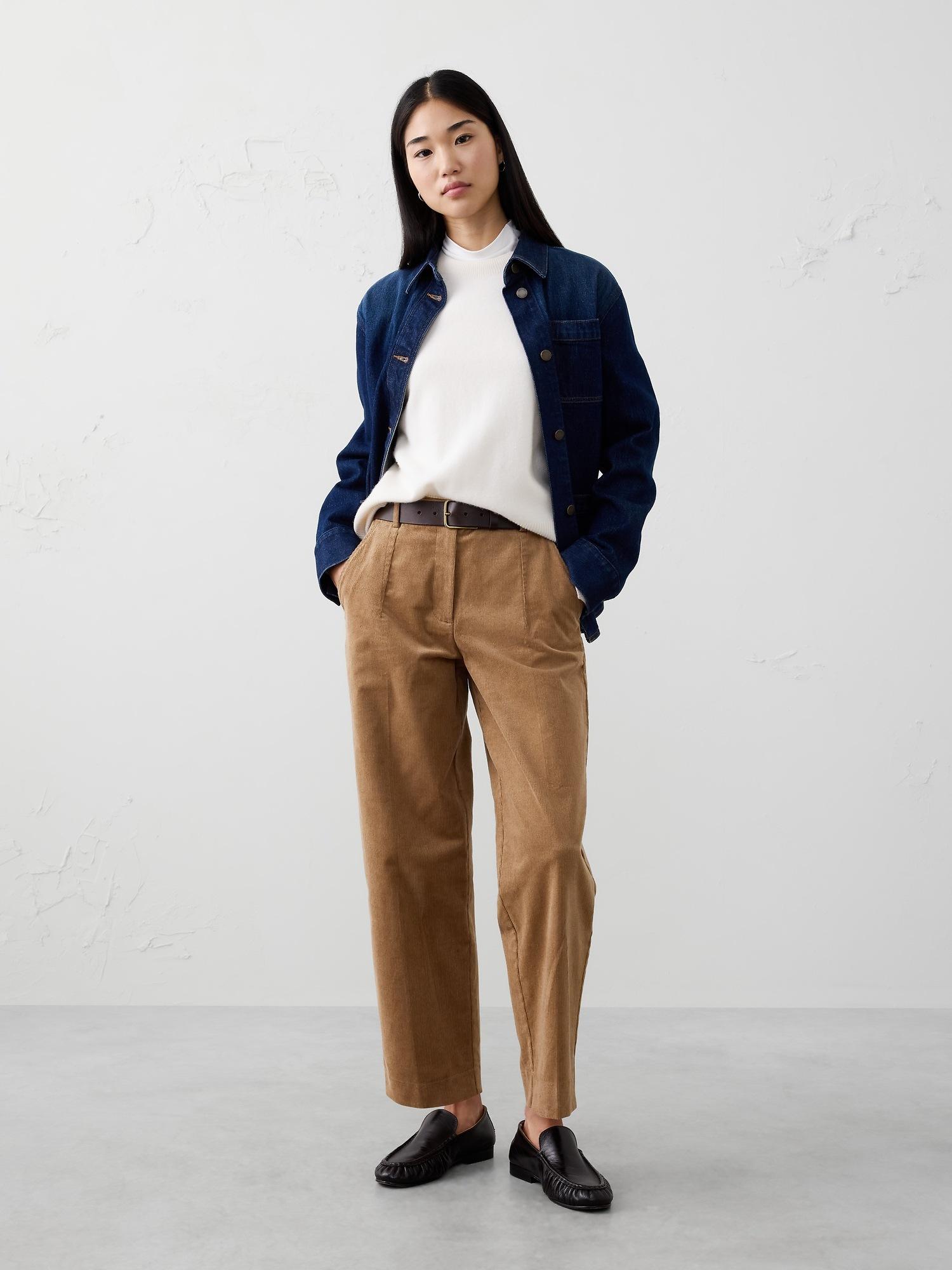 straight mid-rise corduroy pant