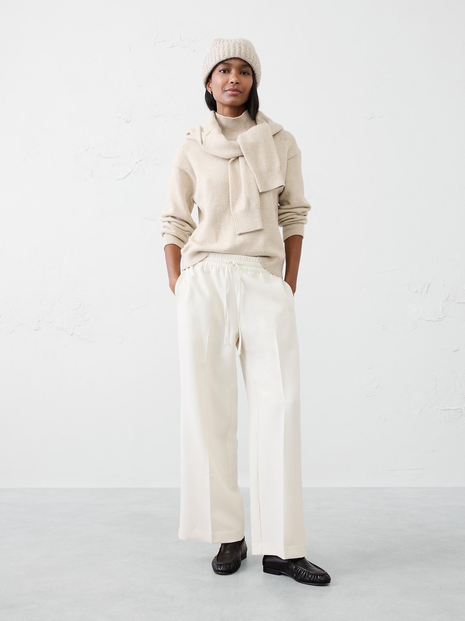 straight mid-rise pull-on pant