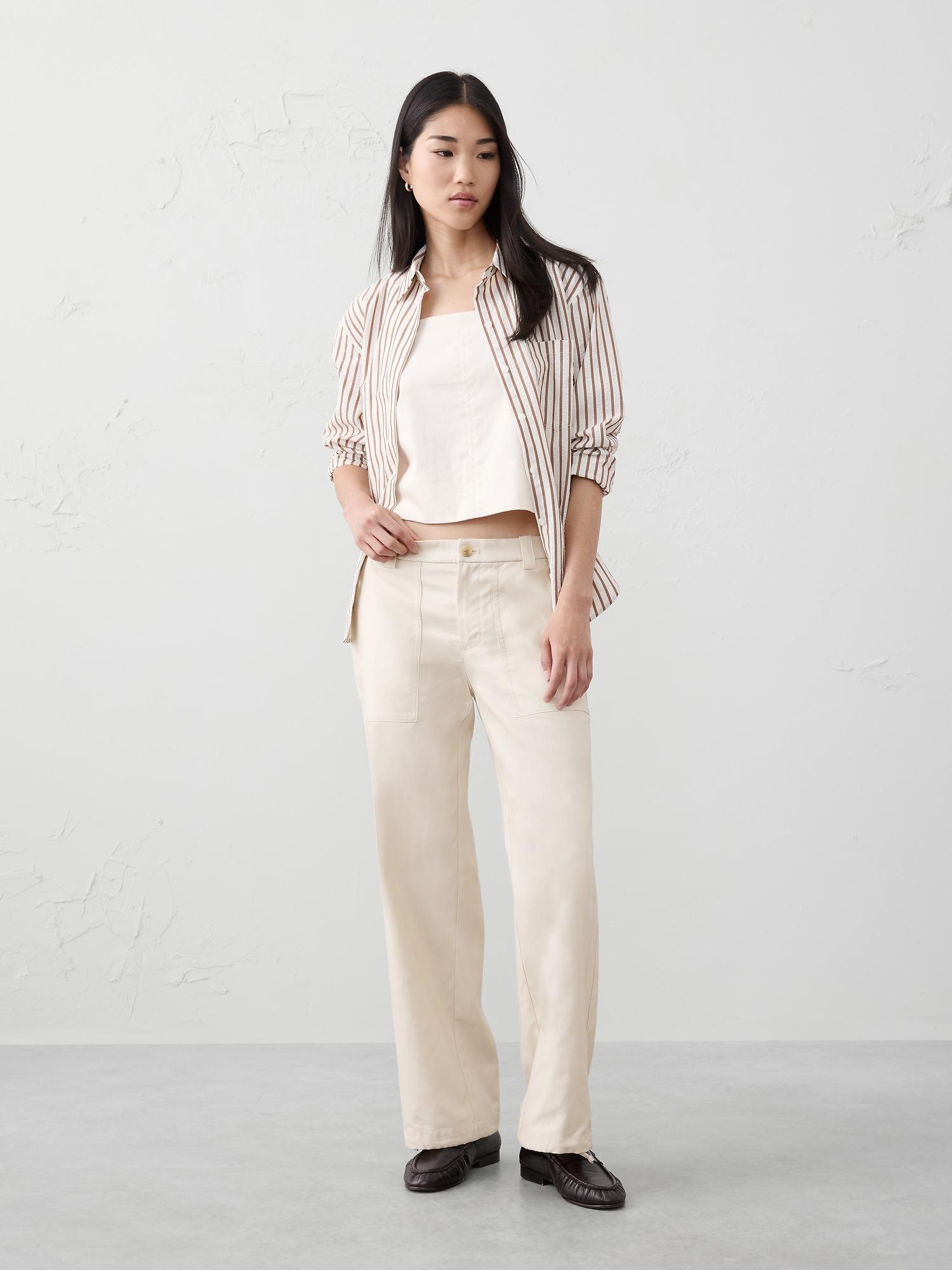 straight mid-rise utility pant
