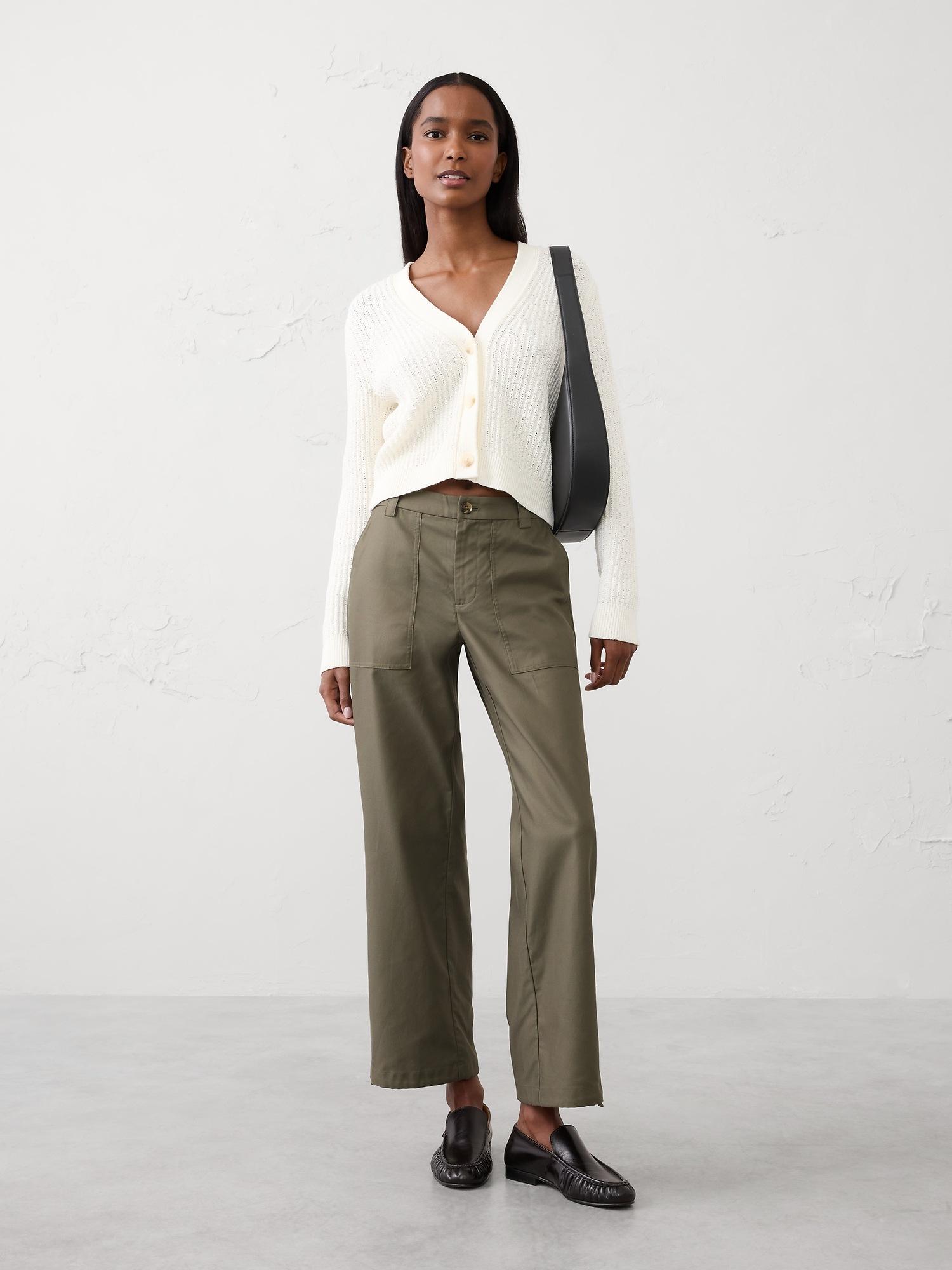 straight mid-rise utility pant
