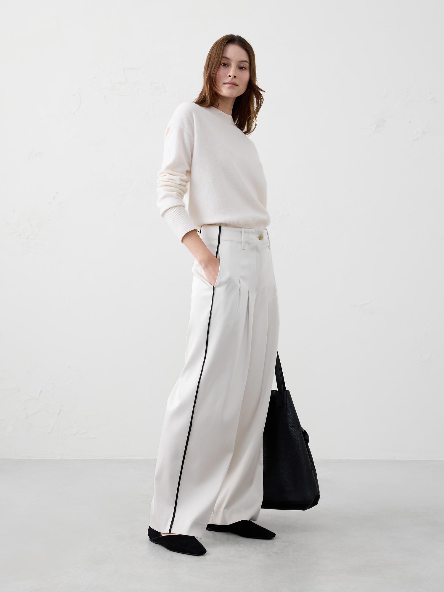 straight ultra high-rise satin trouser