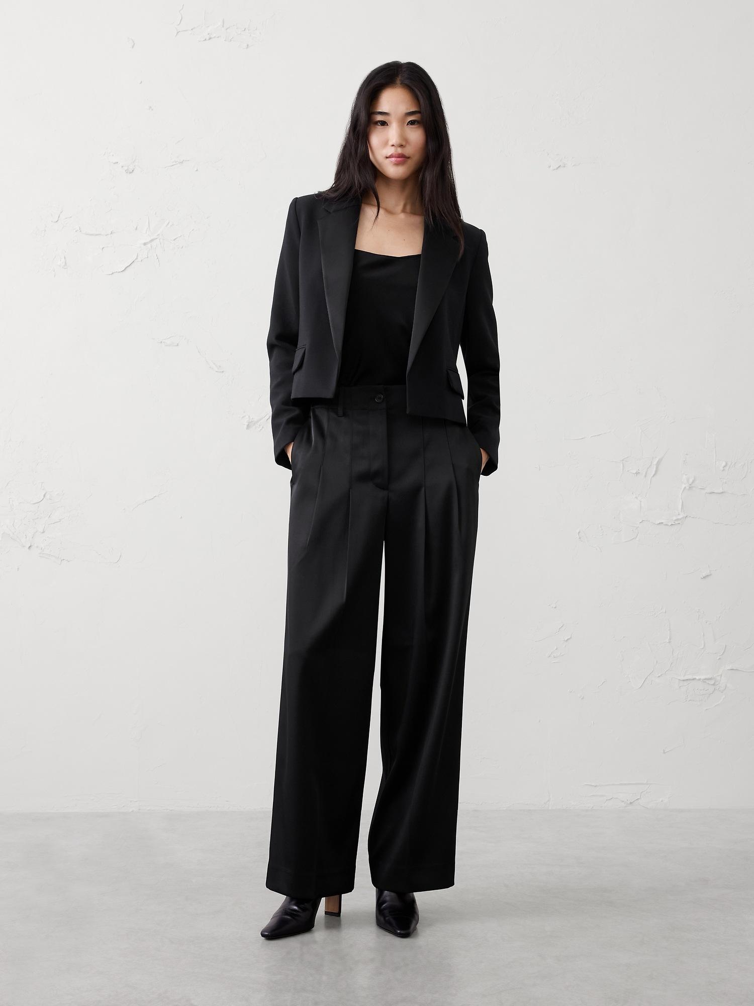 straight ultra high-rise satin trouser