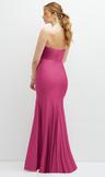 strapless basque-neck draped stretch satin mermaid dress with horsehair hem