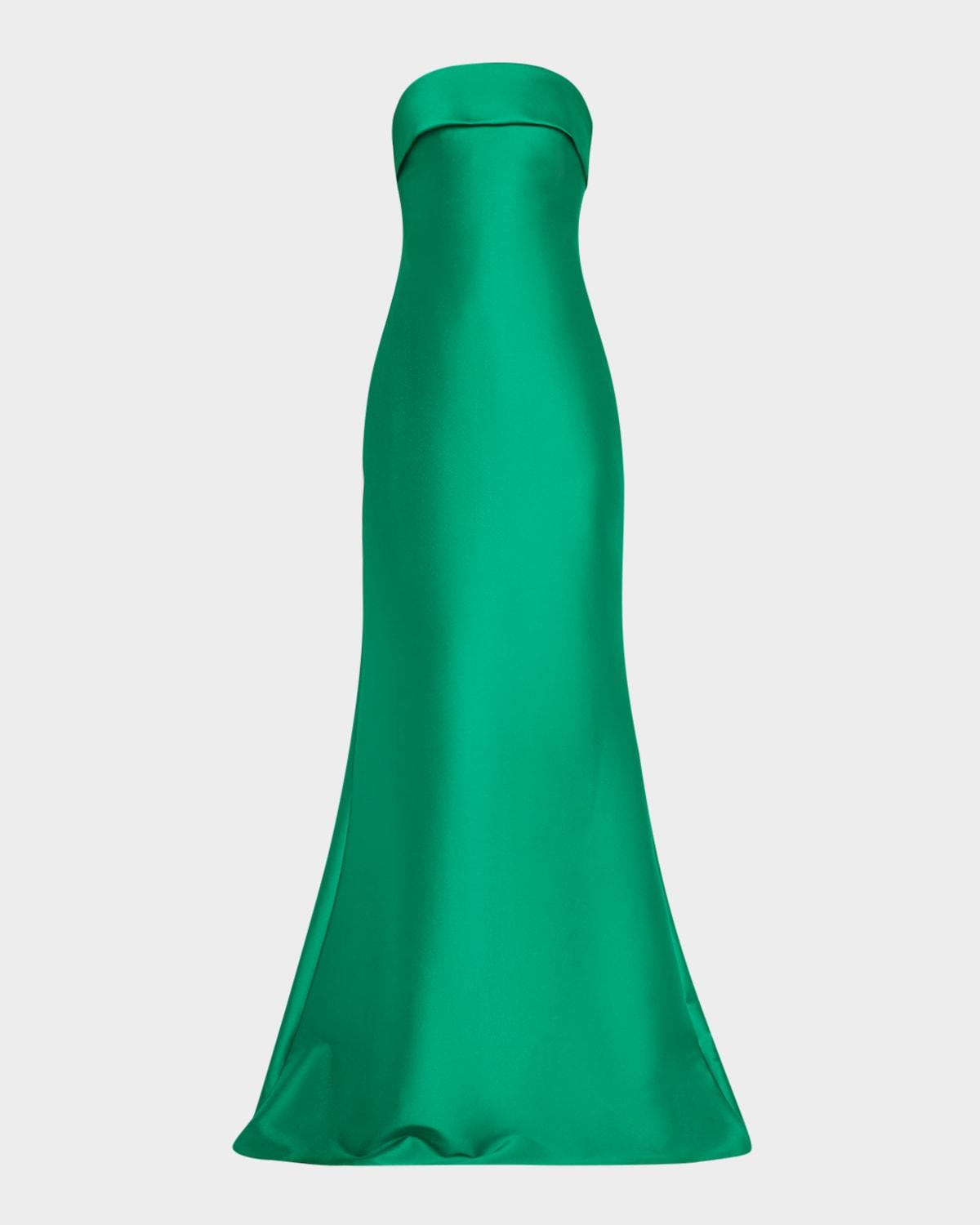 strapless bow-back mermaid gown