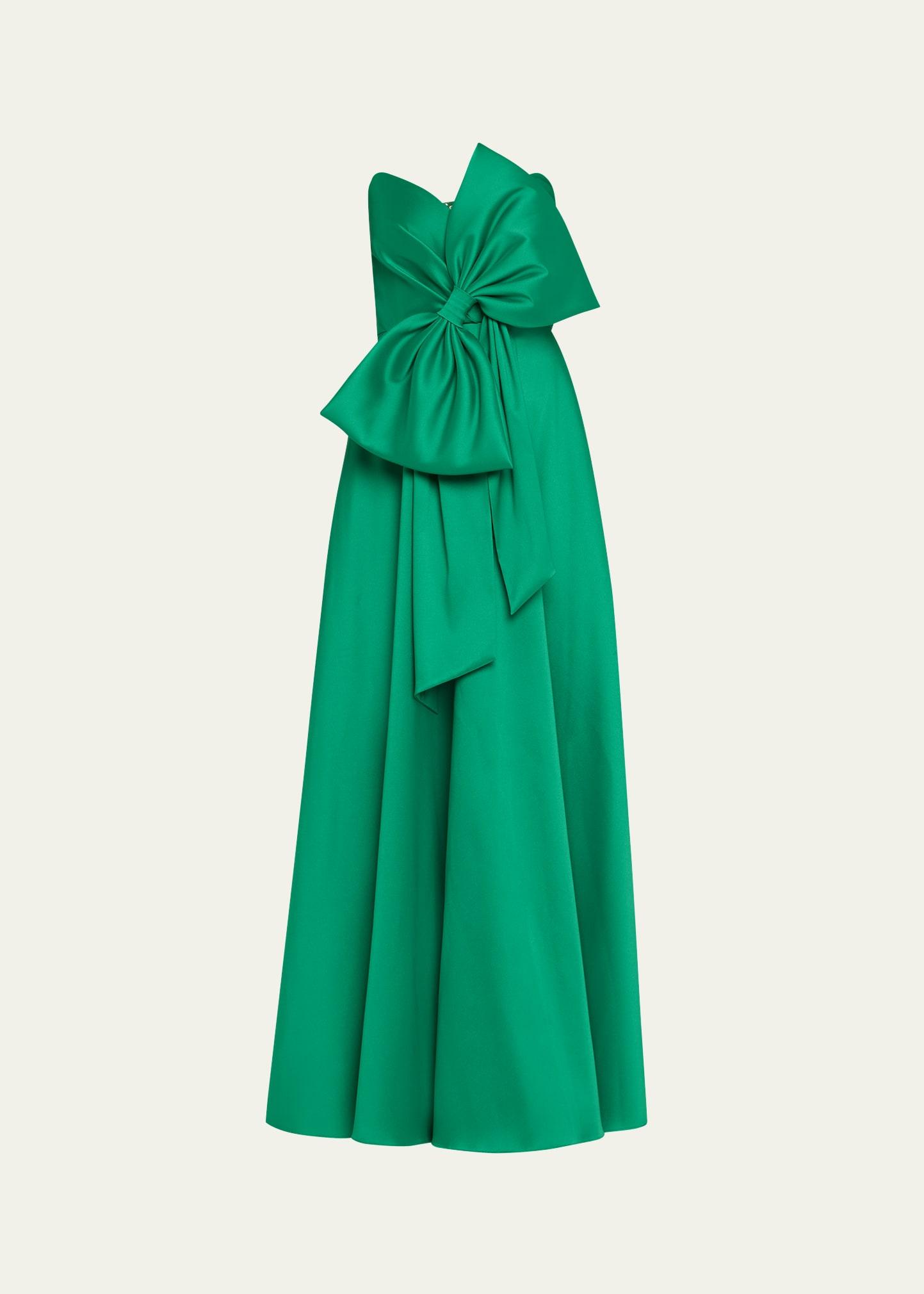 strapless bow-front gown