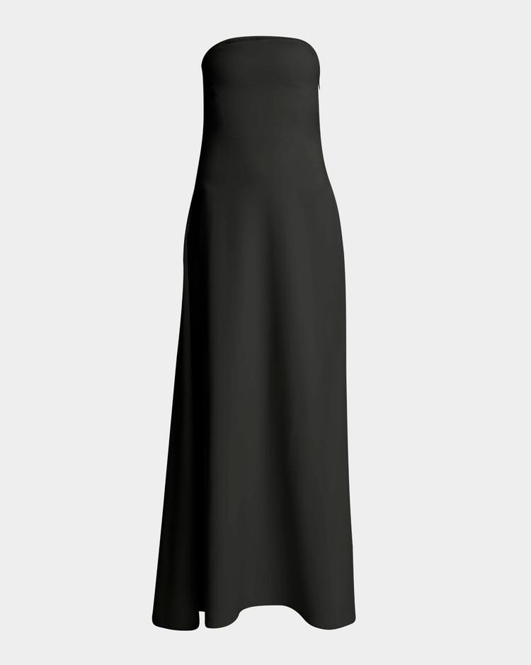 strapless bustier drape gown