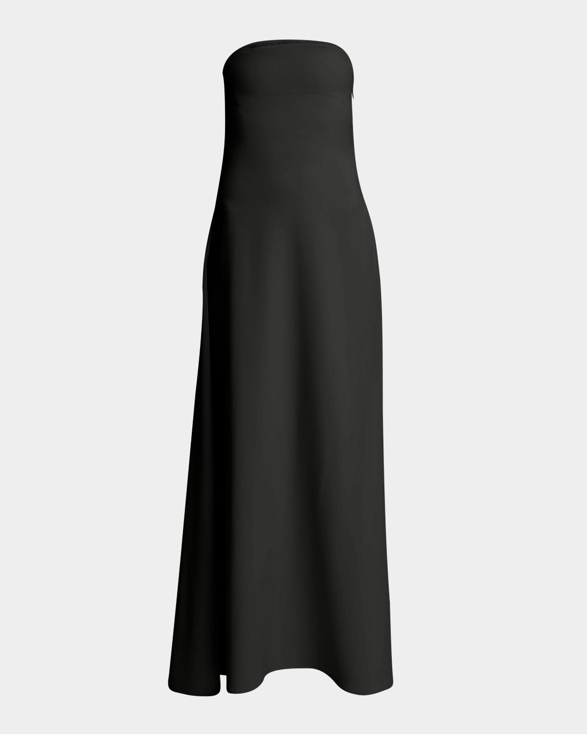 strapless bustier drape gown