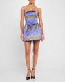 strapless bustier silk mini dress